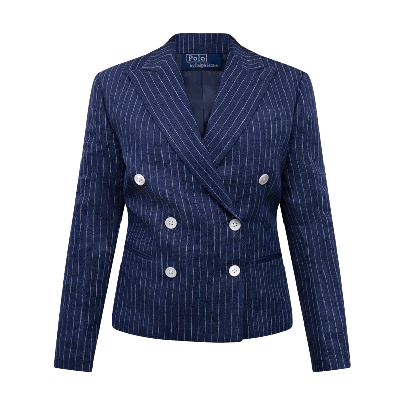 Ralph Lauren Polo Pinstripe Blazer Jacket Navy Women's