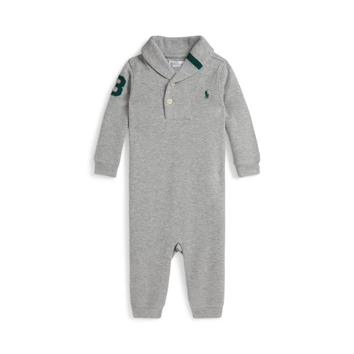Polo Ralph Lauren Baby Boys Estate-Rib Cotton Shawl Coverall