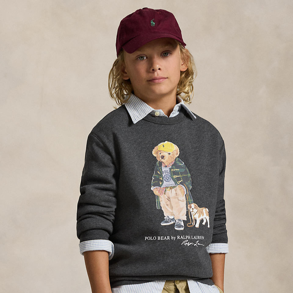Polo Ralph Lauren Boys Polo Bear Heathered Fleece Sweatshirt