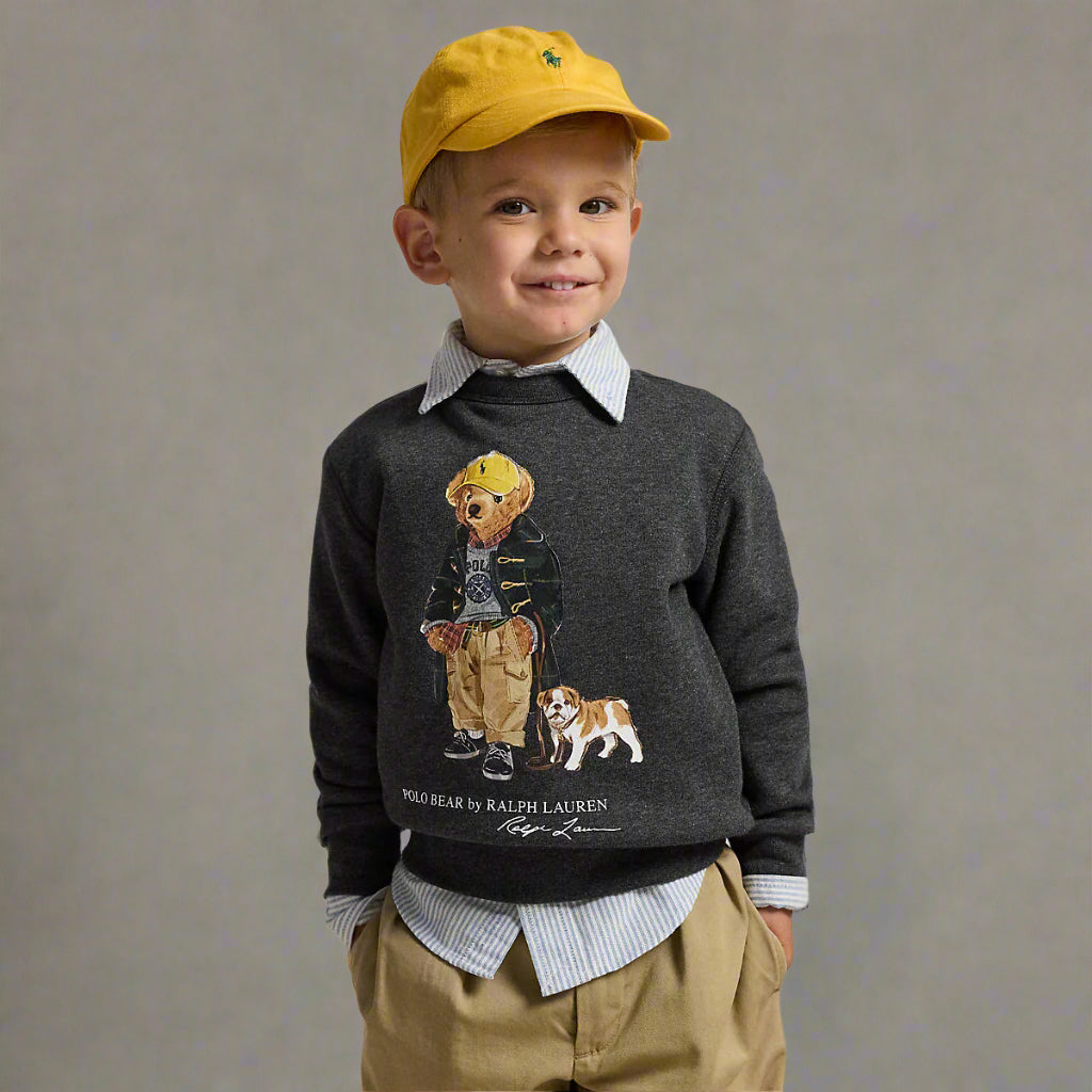 Polo Ralph Lauren Little Boys Polo Bear Heathered Fleece Sweatshirt