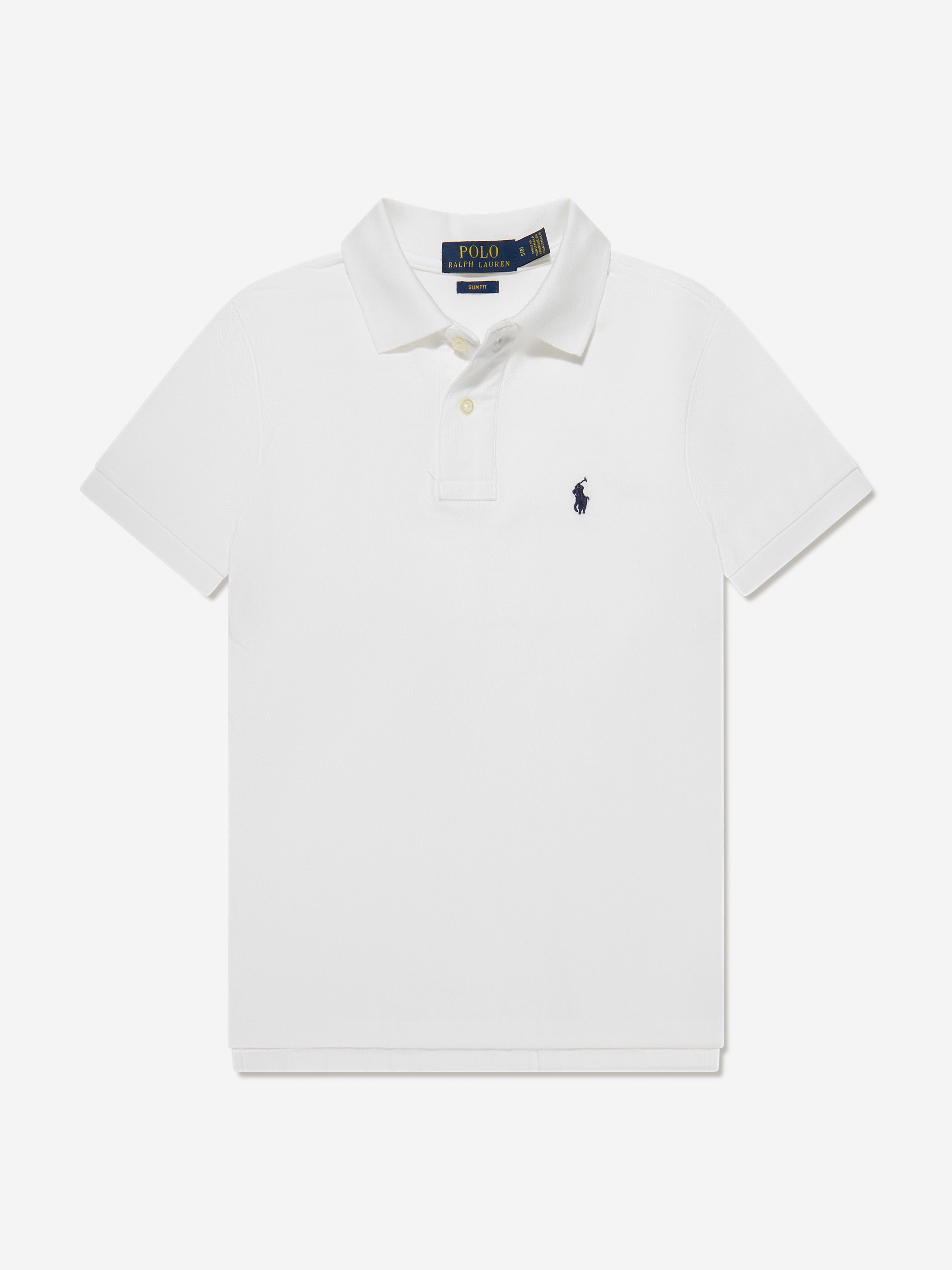 Boys Custom Fit Polo Shirt in White