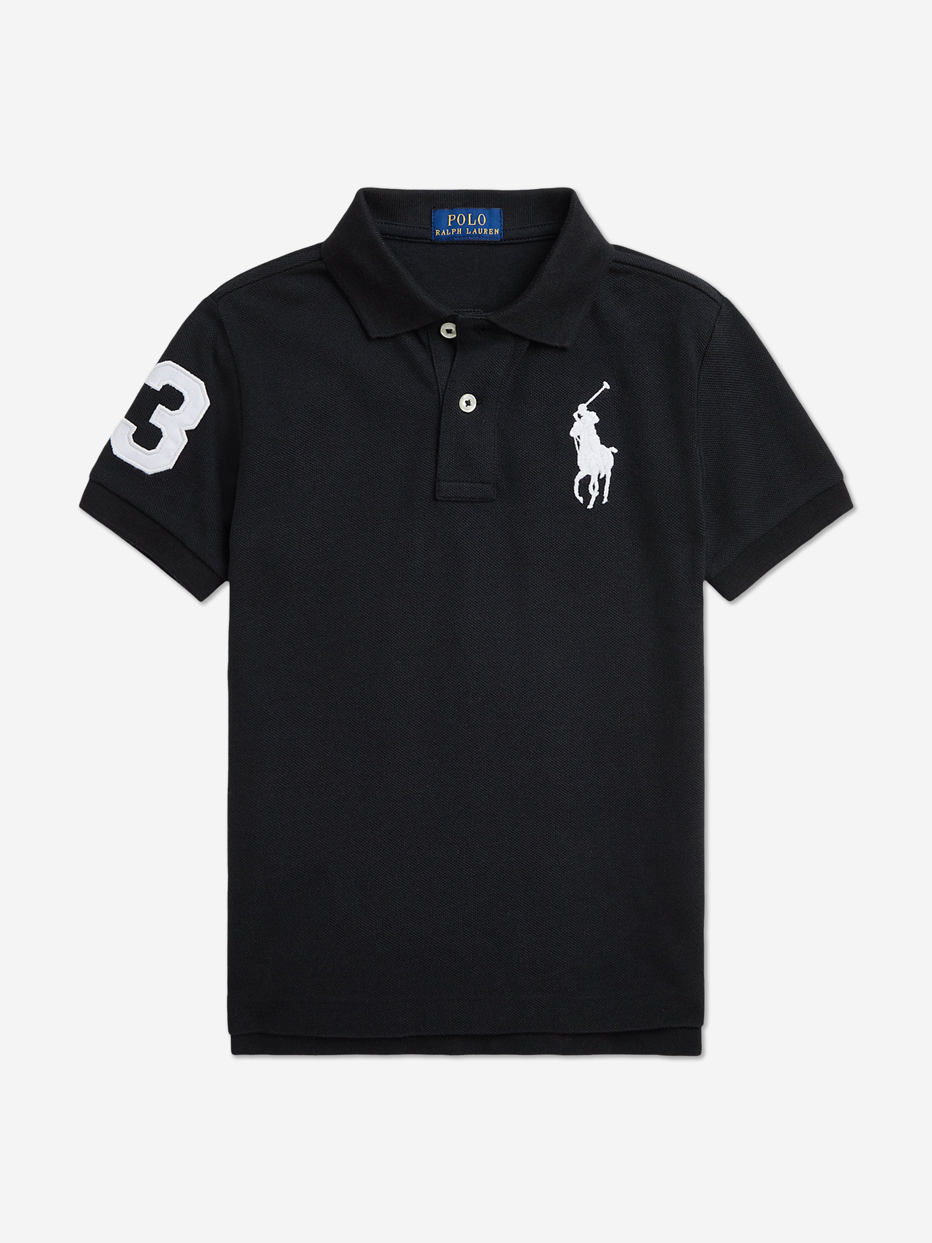 Boys Logo Polo Shirt in Black