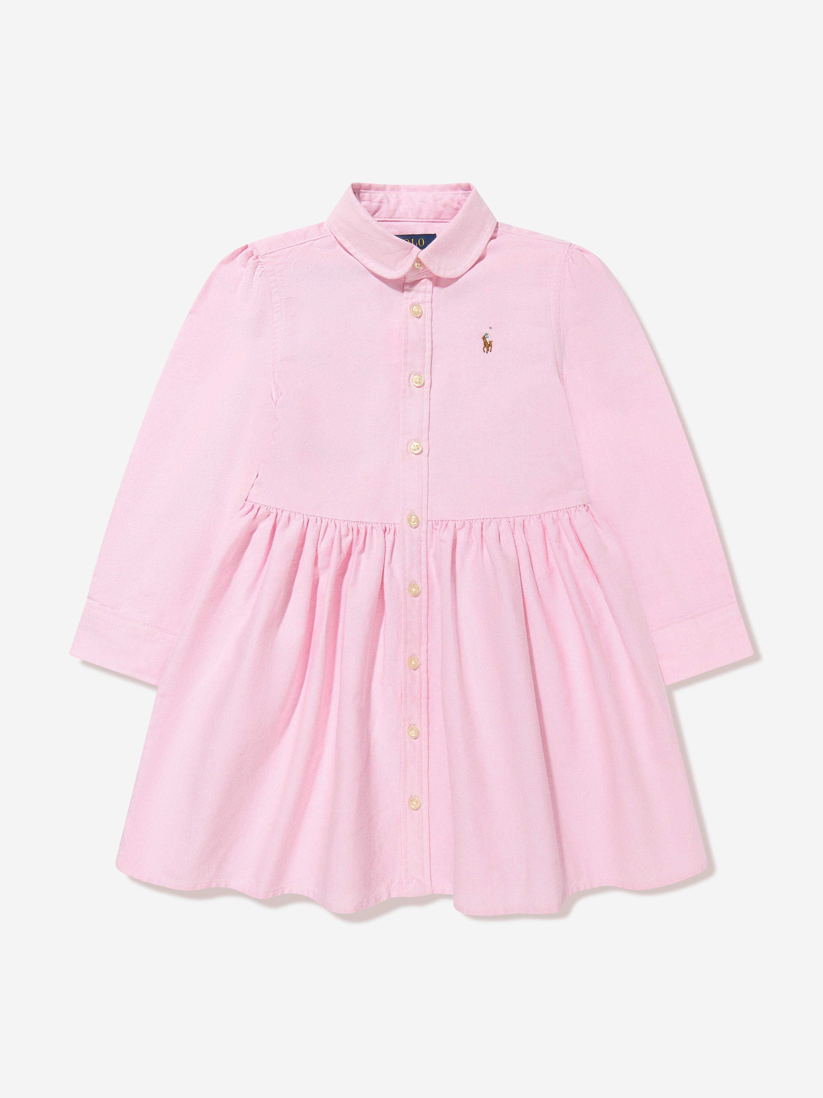 Girls Oxford Shirt Dress in Pink