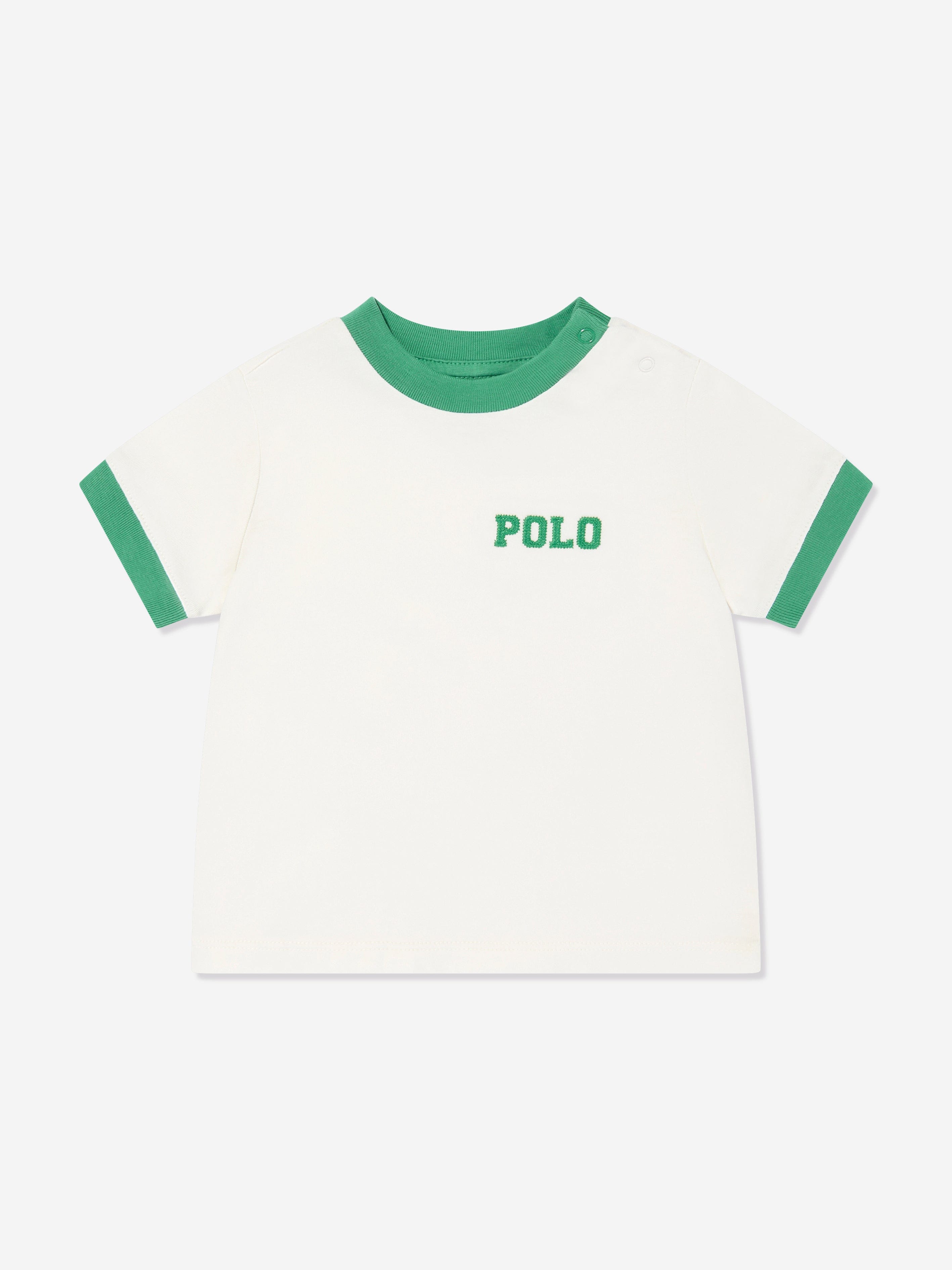 Ralph Lauren Baby Boys Polo T-Shirt in Ivory