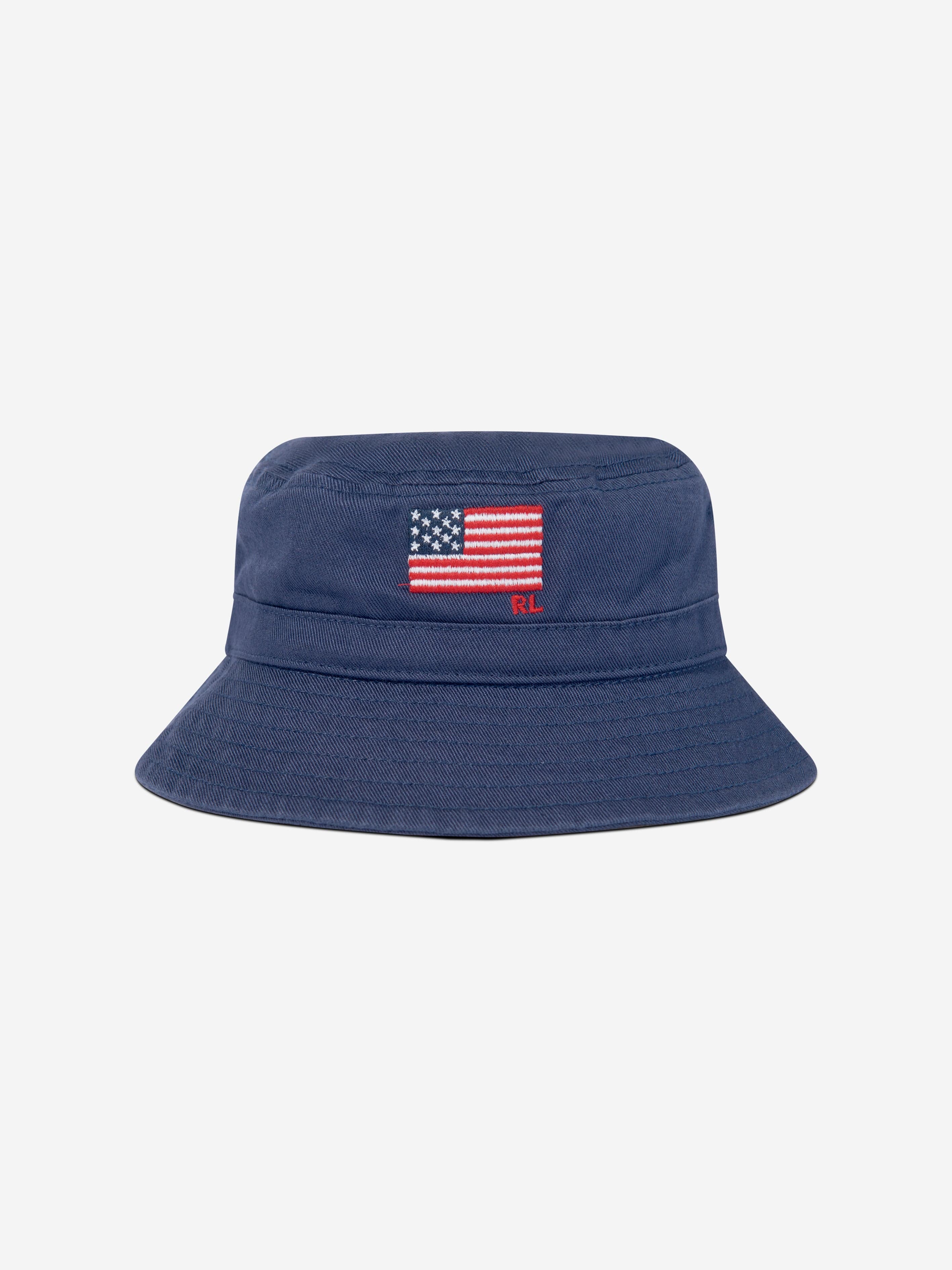 Ralph Lauren Baby Boys Chino Flag Bucket Hat in Navy