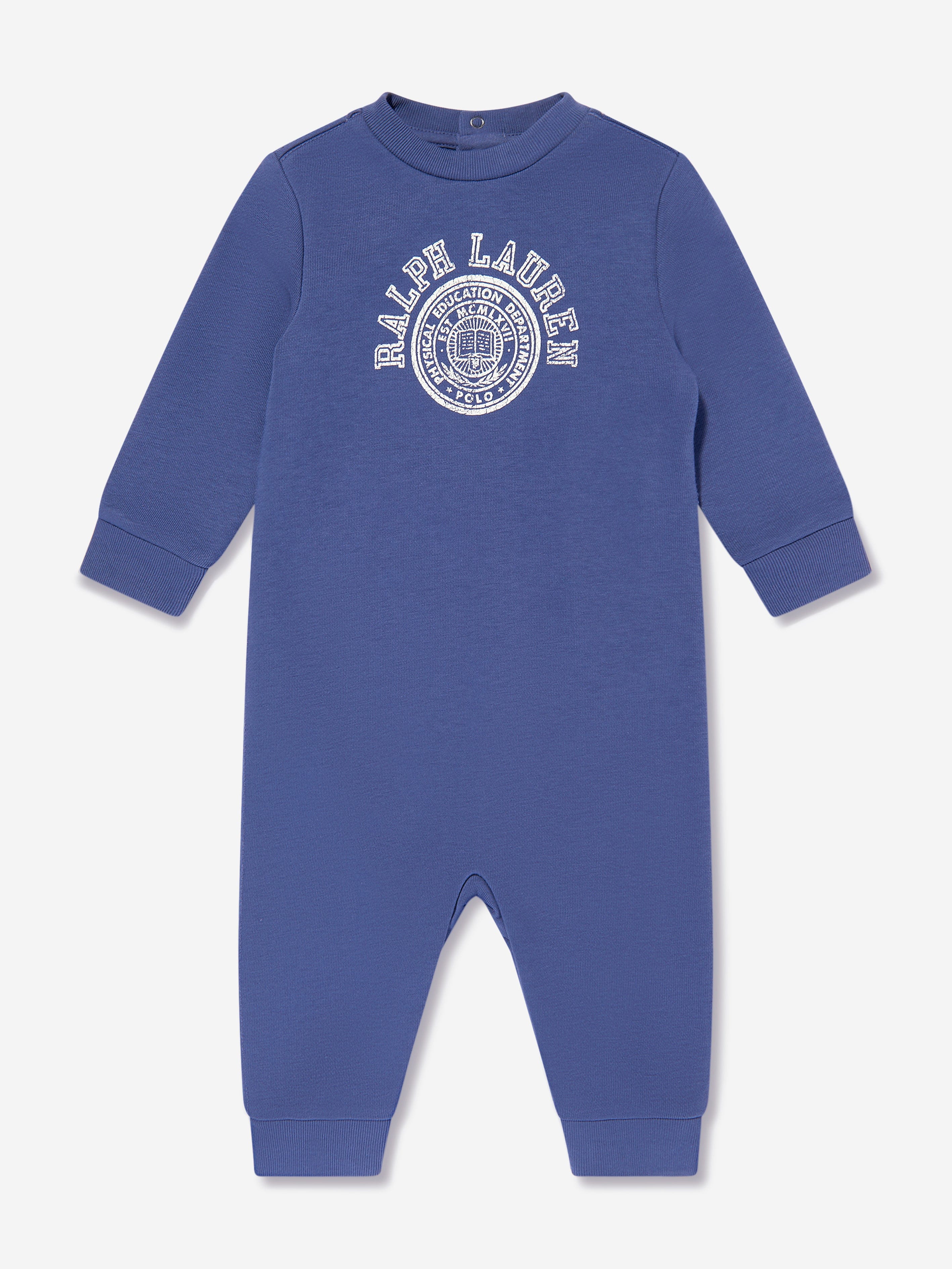 Ralph Lauren Baby Boys French Terry Romper in Blue