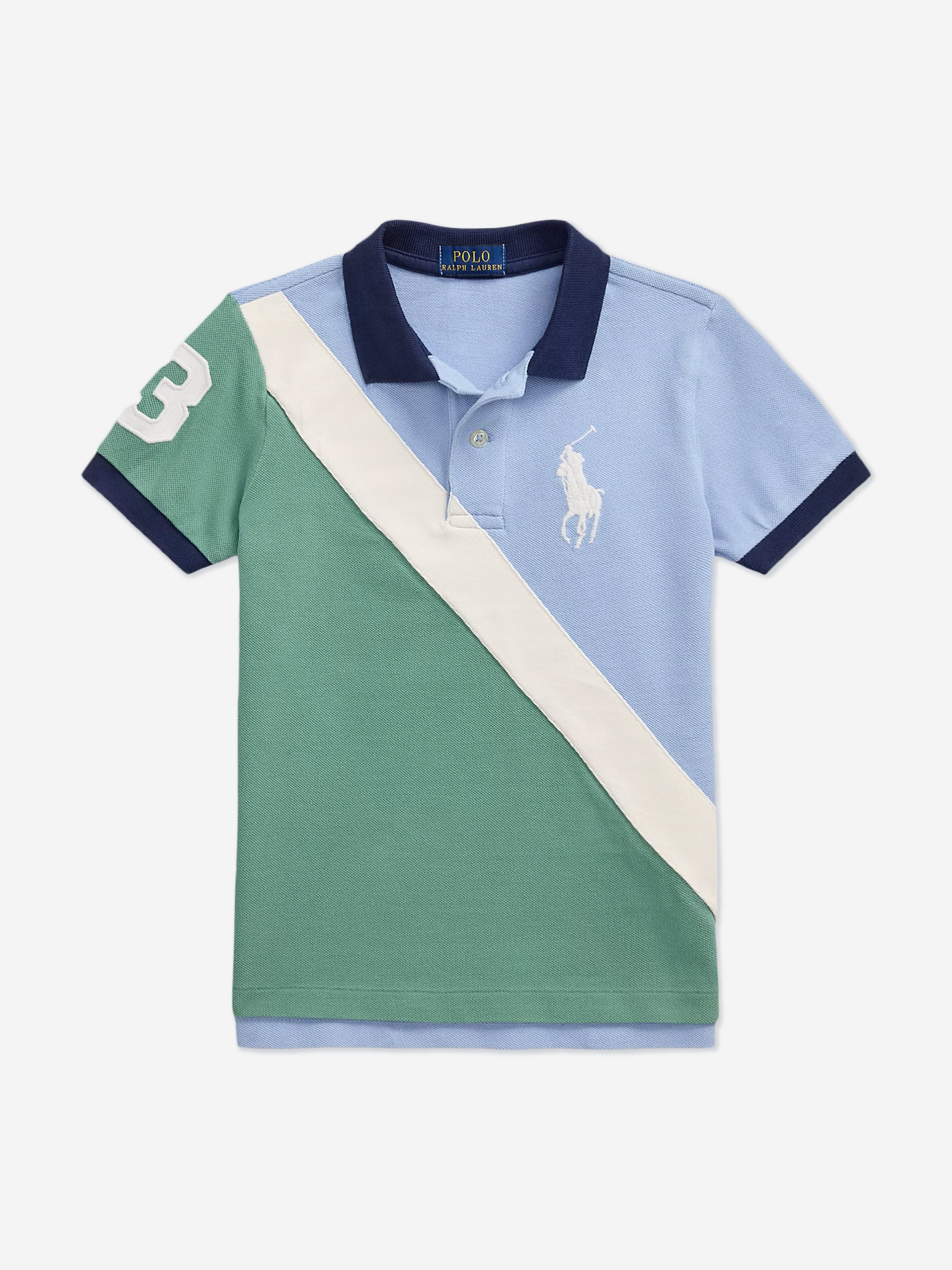 Ralph Lauren Boys Colourblock Polo Shirt in Multicolour