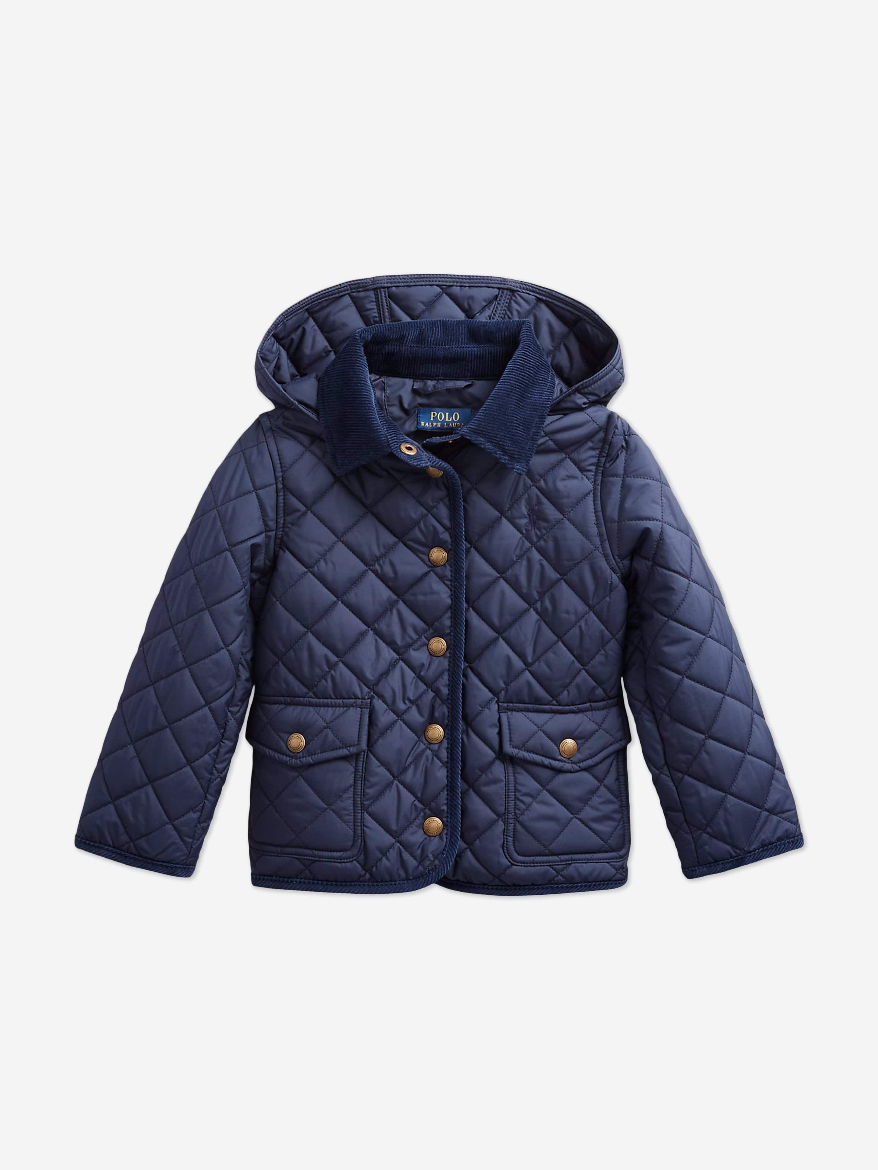 Ralph Lauren Girls Audrey Quilted Barn Jacket in Navy