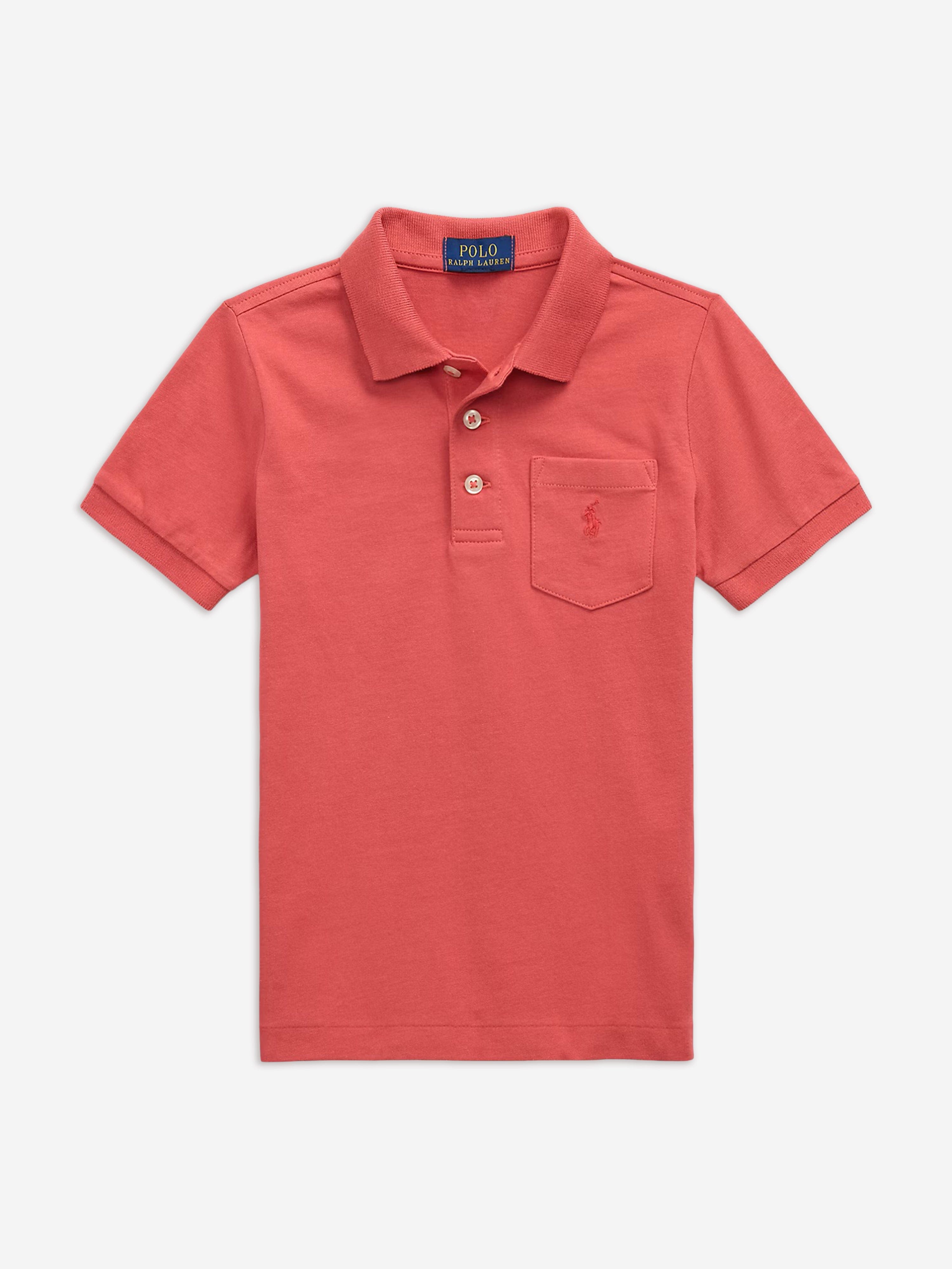 Ralph Lauren Boys Pocket Polo Shirt in Red