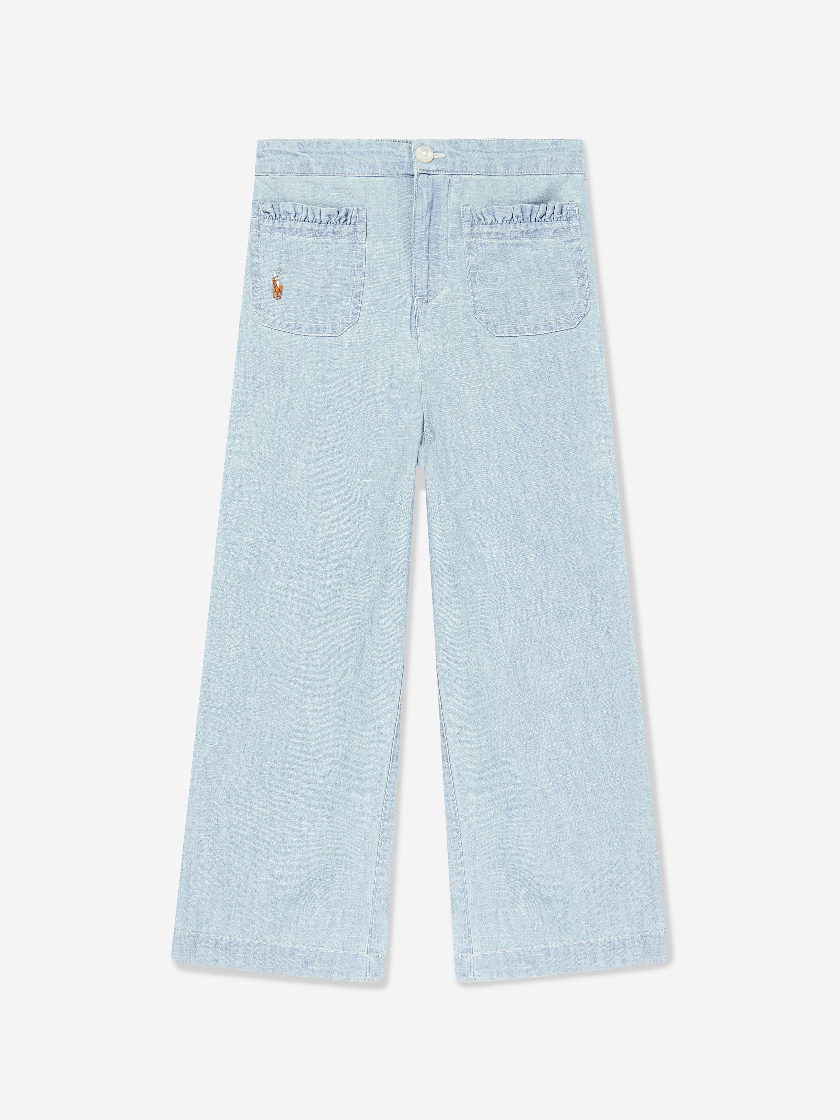 Ralph Lauren Girls Chambray Trousers in Blue