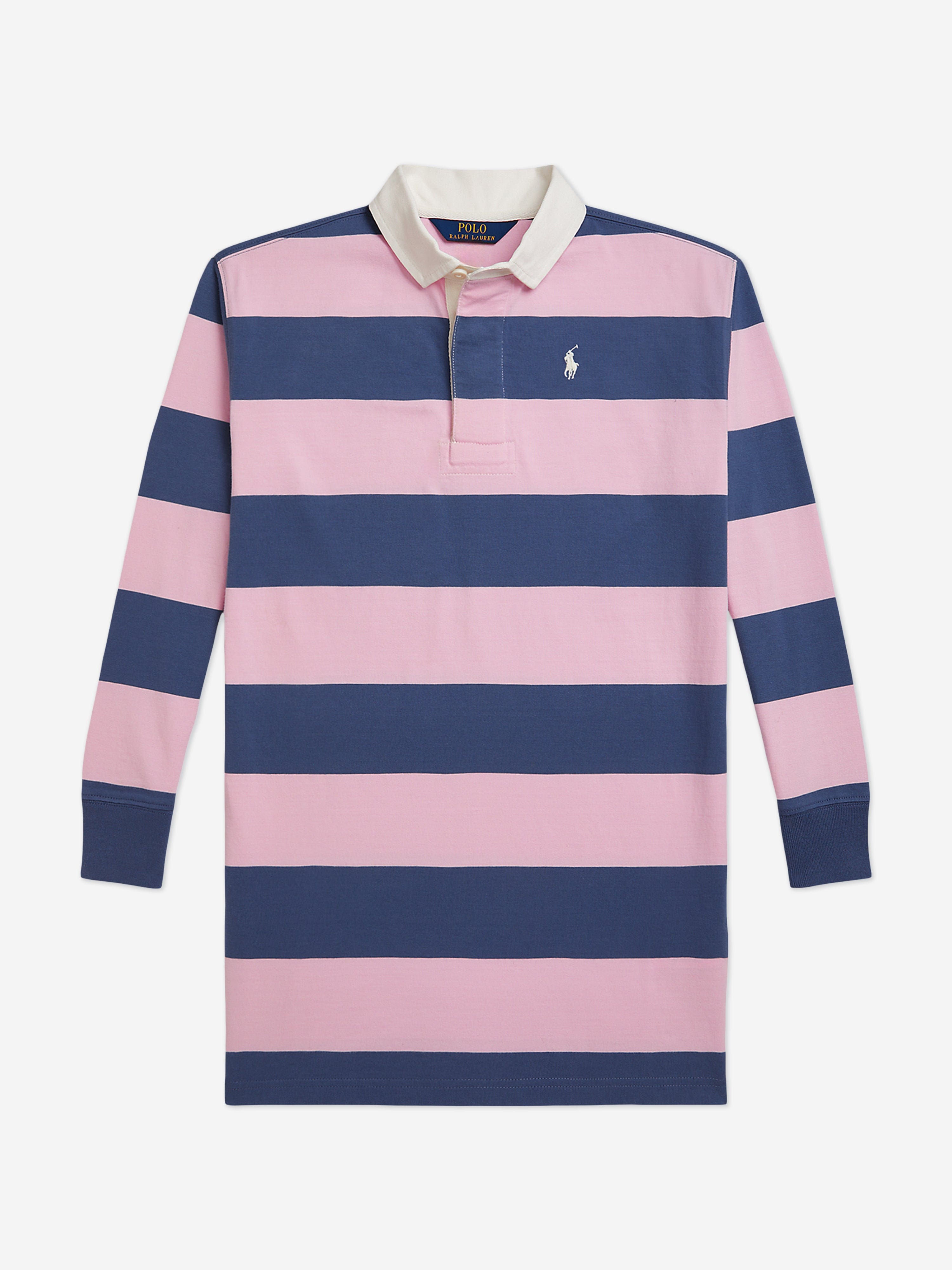 Ralph Lauren Girls Oversized Rugby Dress in Navy