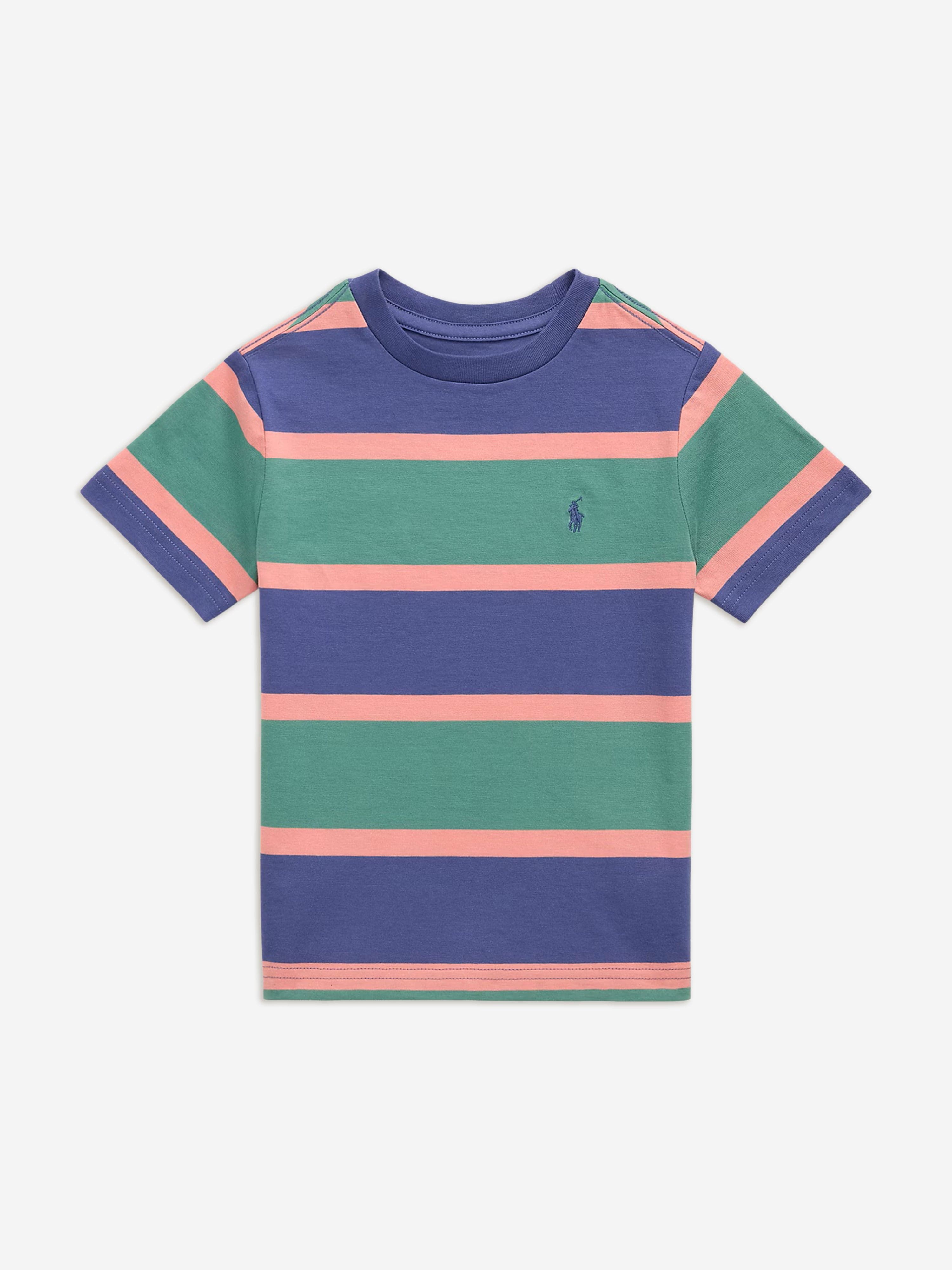 Ralph Lauren Boys Jersey Striped T-Shirt in Green