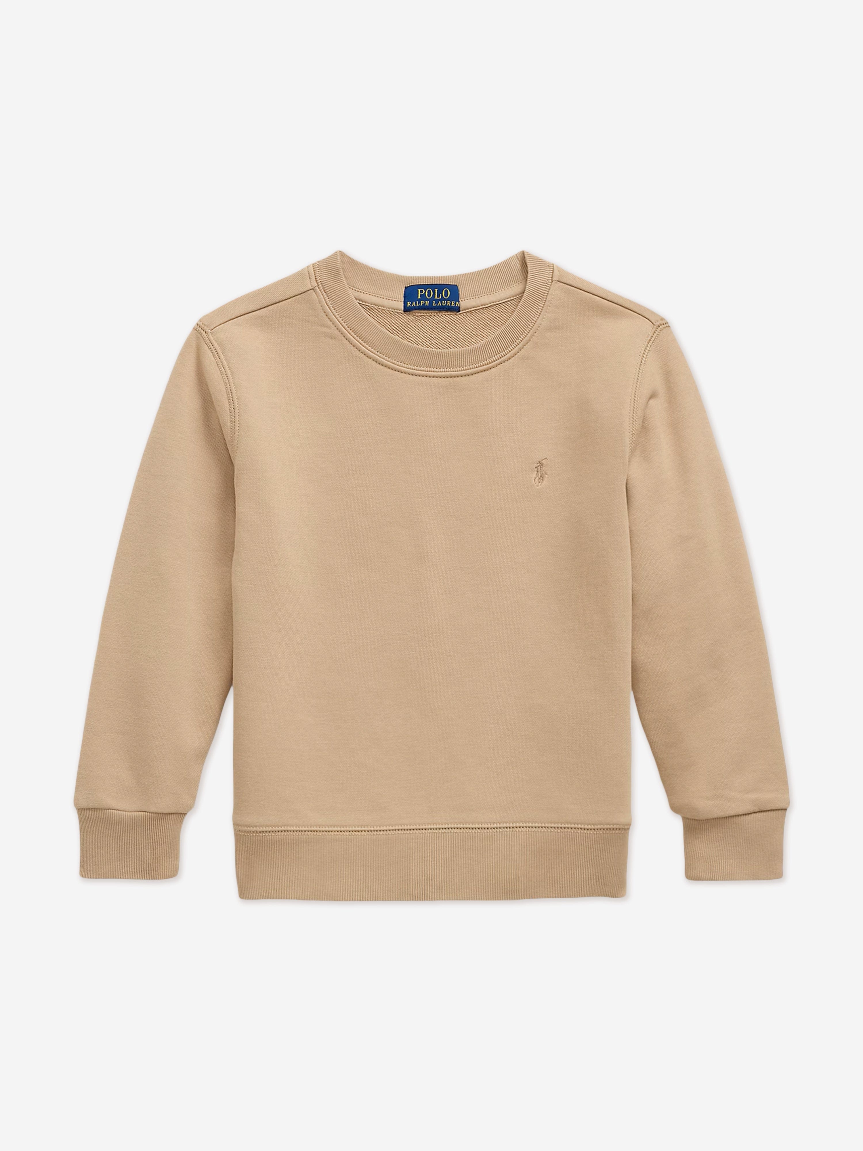 Ralph Lauren Boys Logo Sweatshirt in Beige