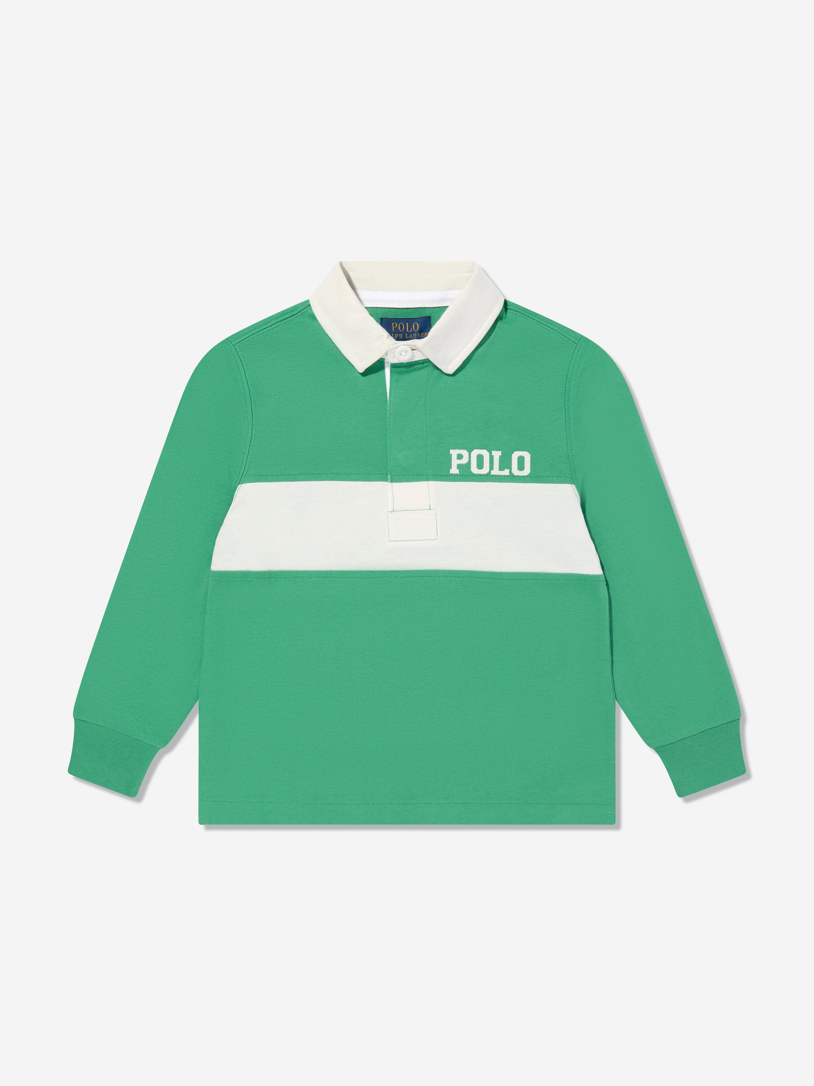 Ralph Lauren Boys Heavy Weight Jersey Rugby Shirt in Green
