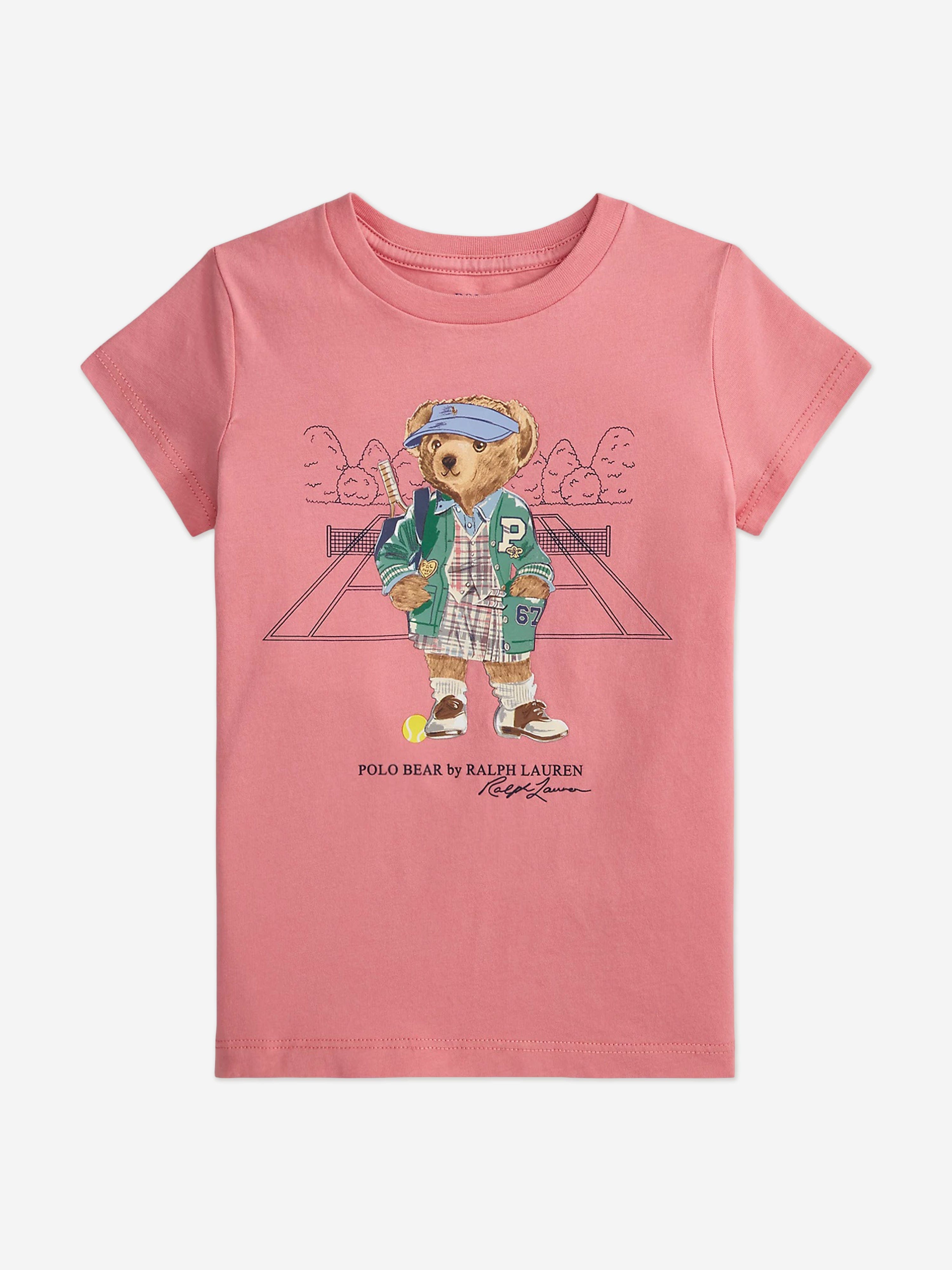 Ralph Lauren Girls Polo Bear T-Shirt in Pink