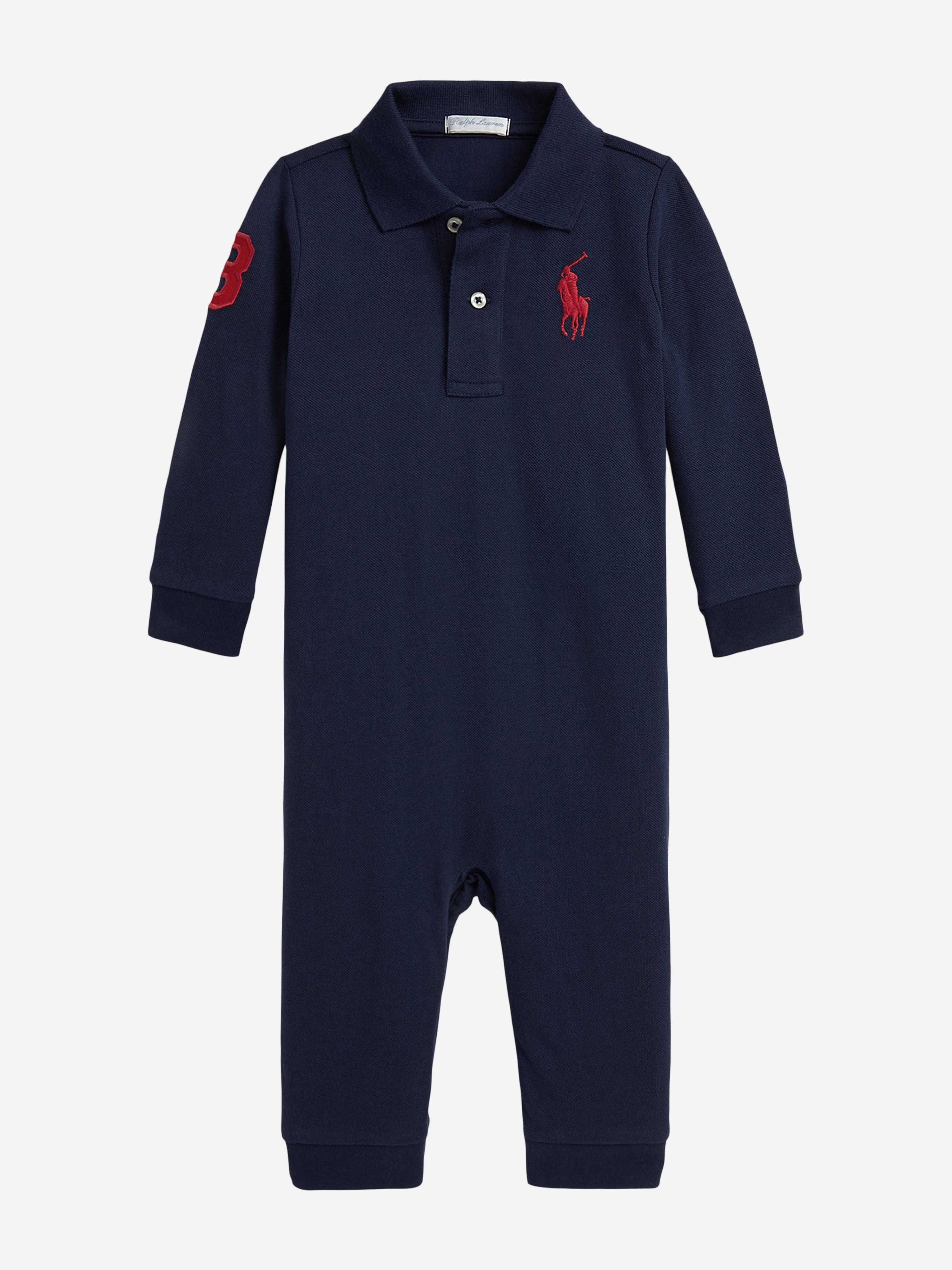Ralph Lauren Baby Boys Polo Romper in Navy