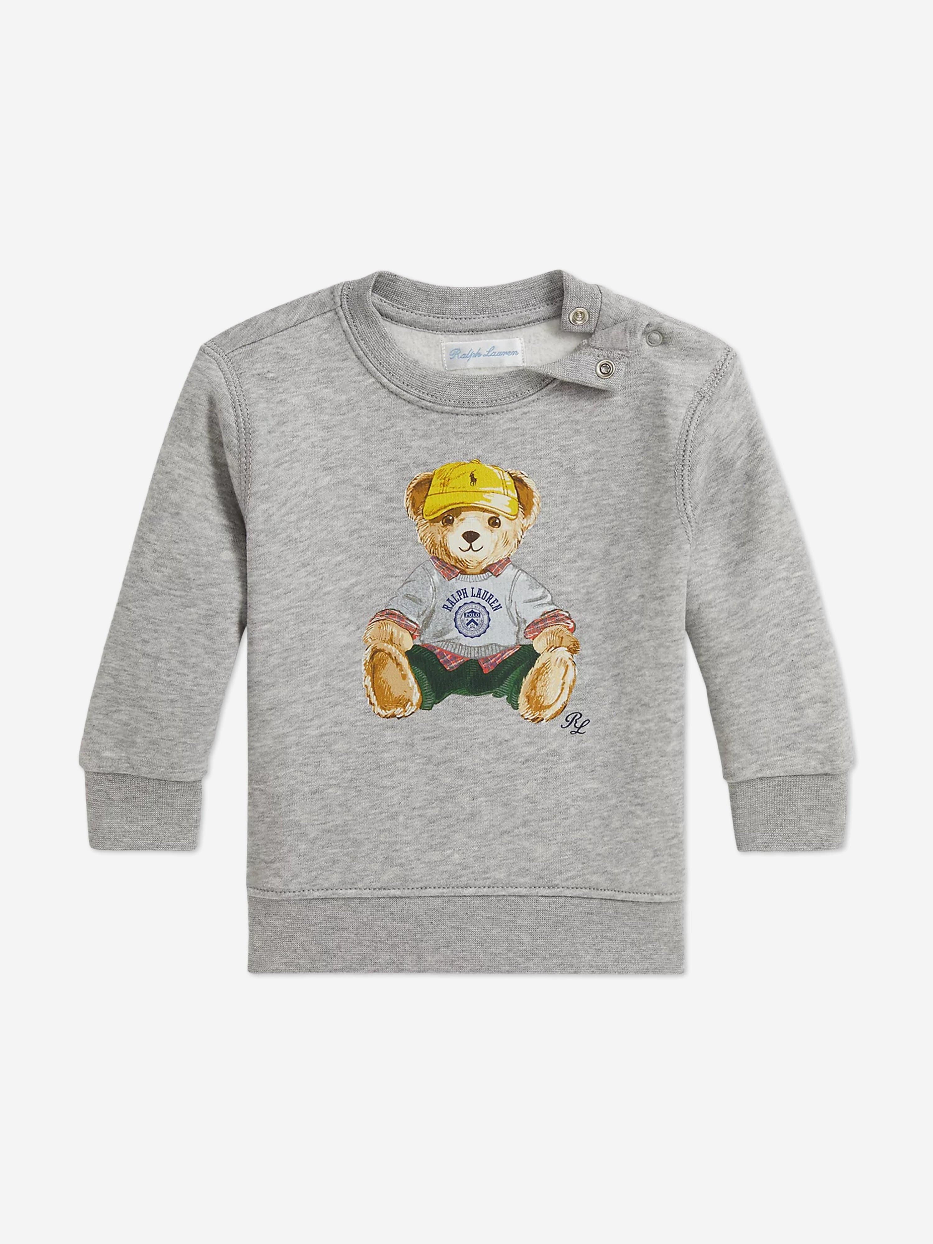 Ralph Lauren Baby Boys Bear Sweatshirt in Grey