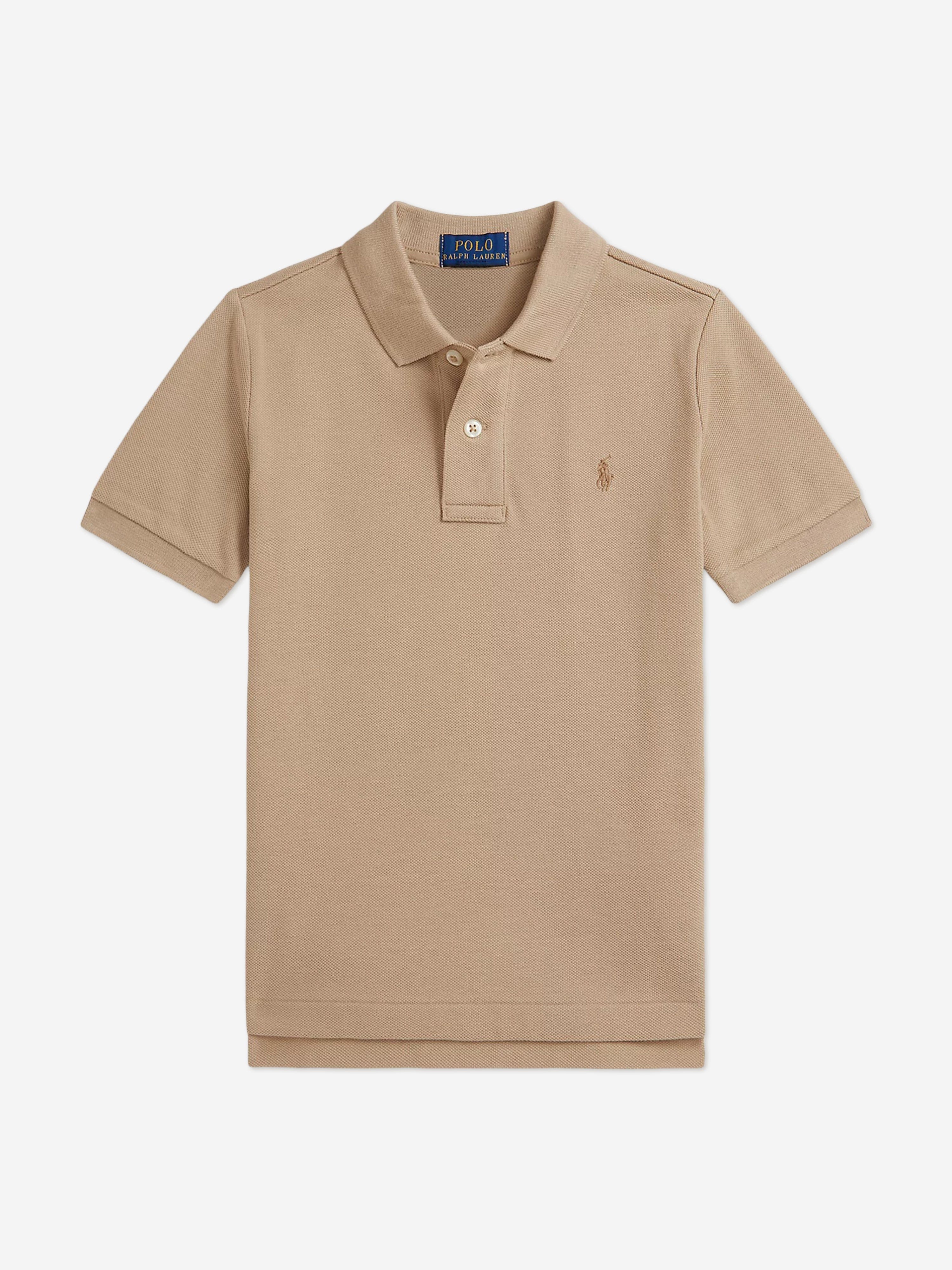 Ralph Lauren Boys Logo Polo Shirt in Beige