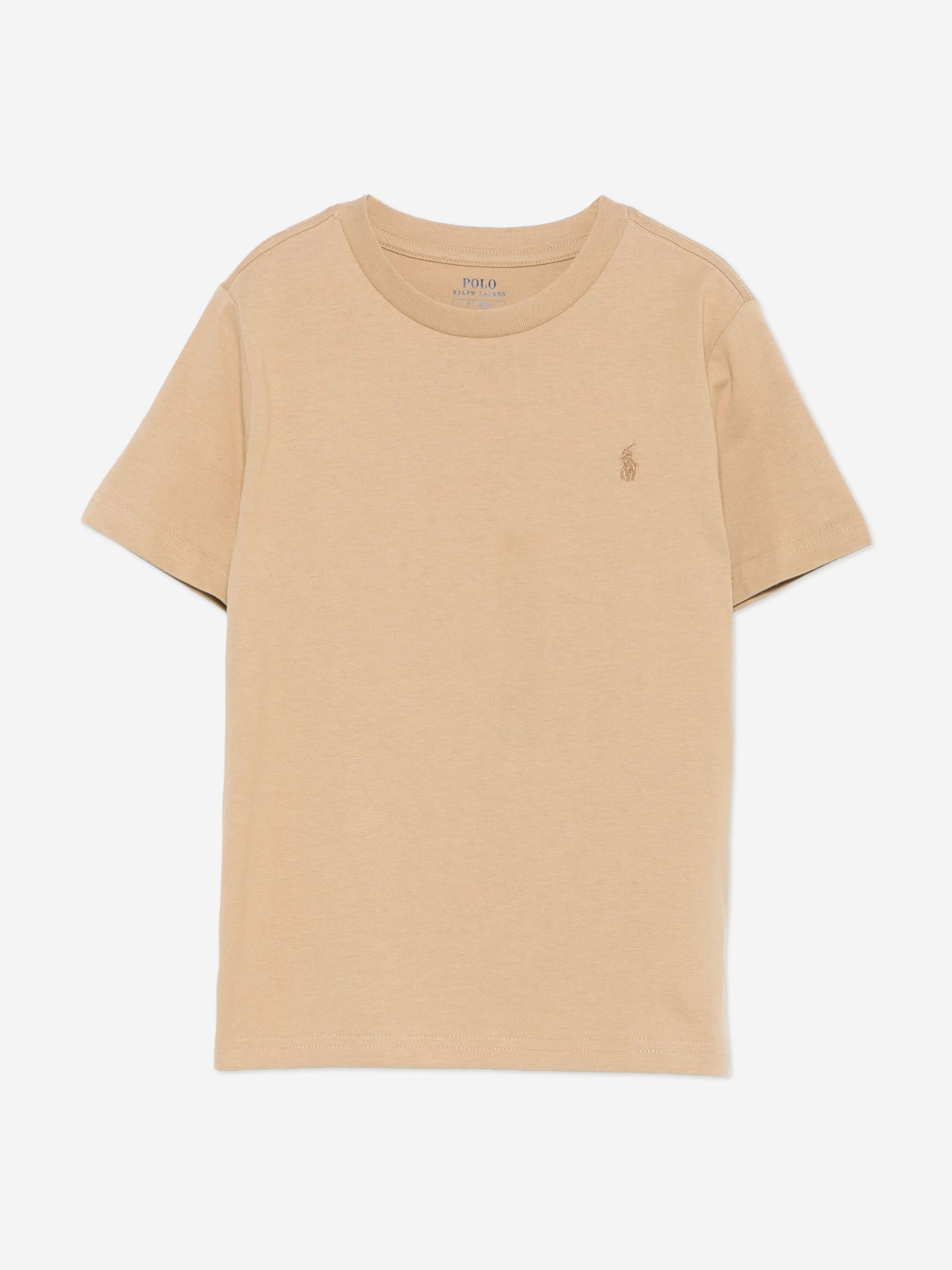 Ralph Lauren Boys Logo T-Shirt in Beige