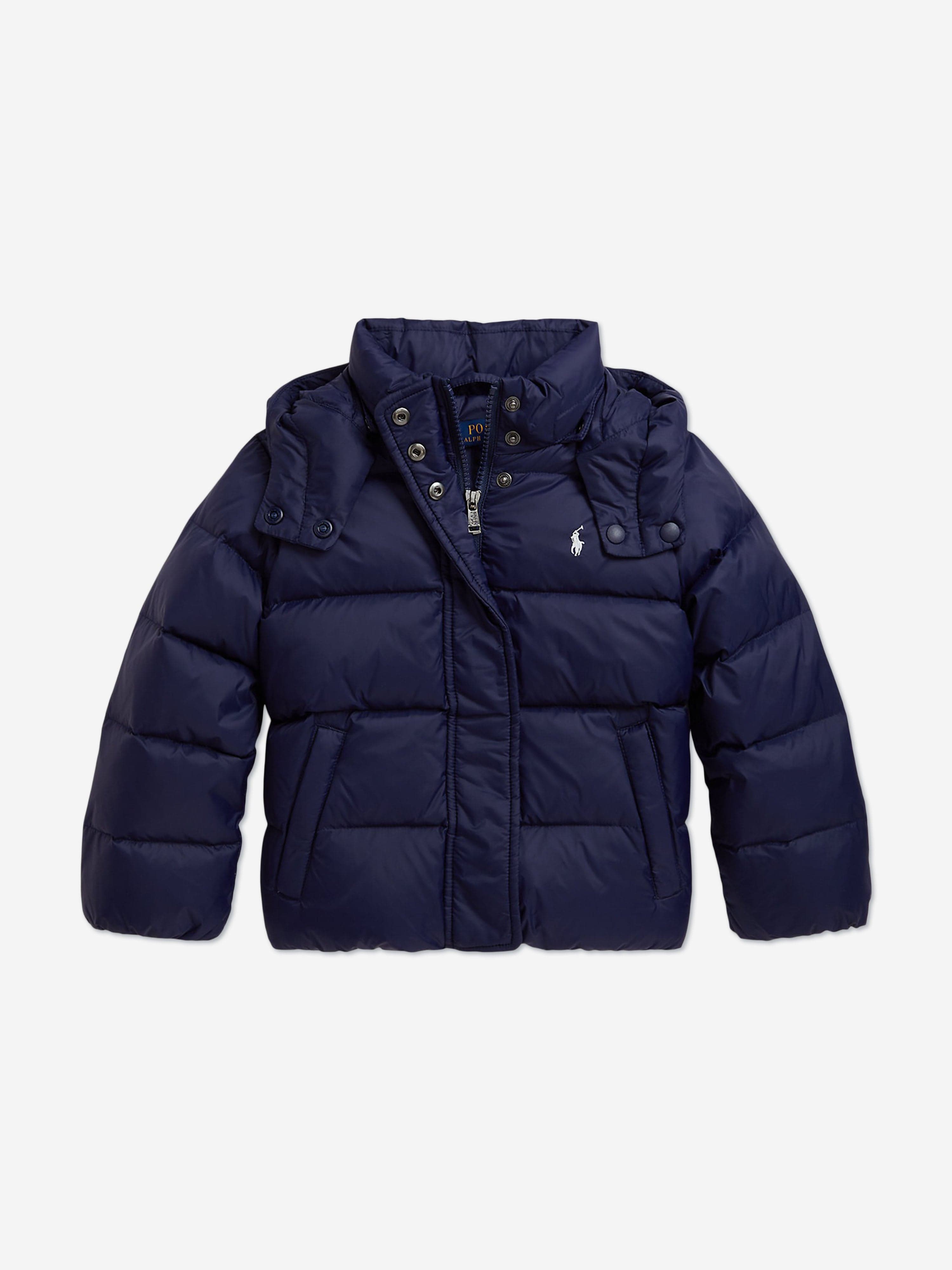 Girls Down Padded Puffer Jacket in Navy