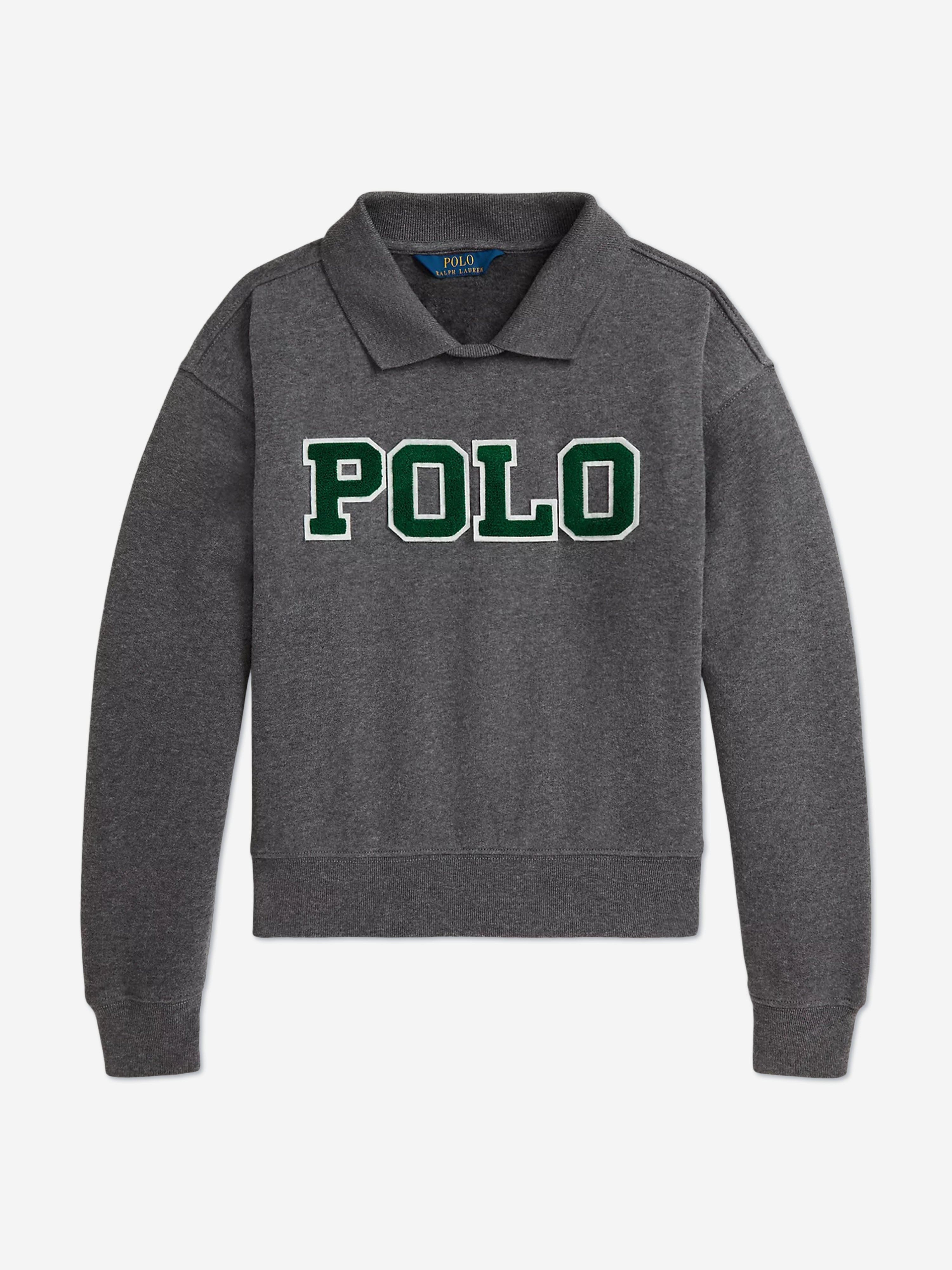 Girls Polo Sweatshirt in Grey