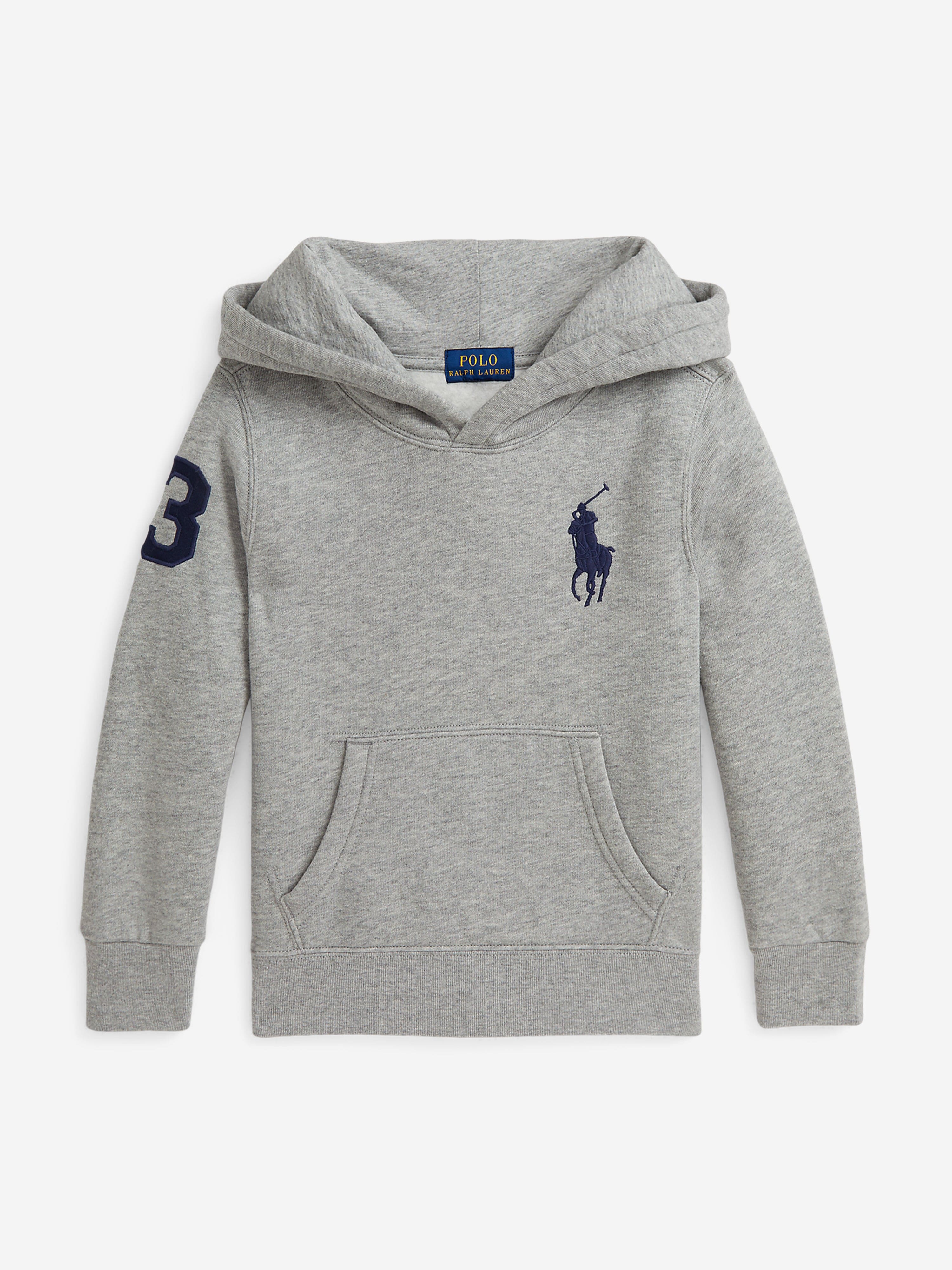 Boys Logo Hoodie in Grey