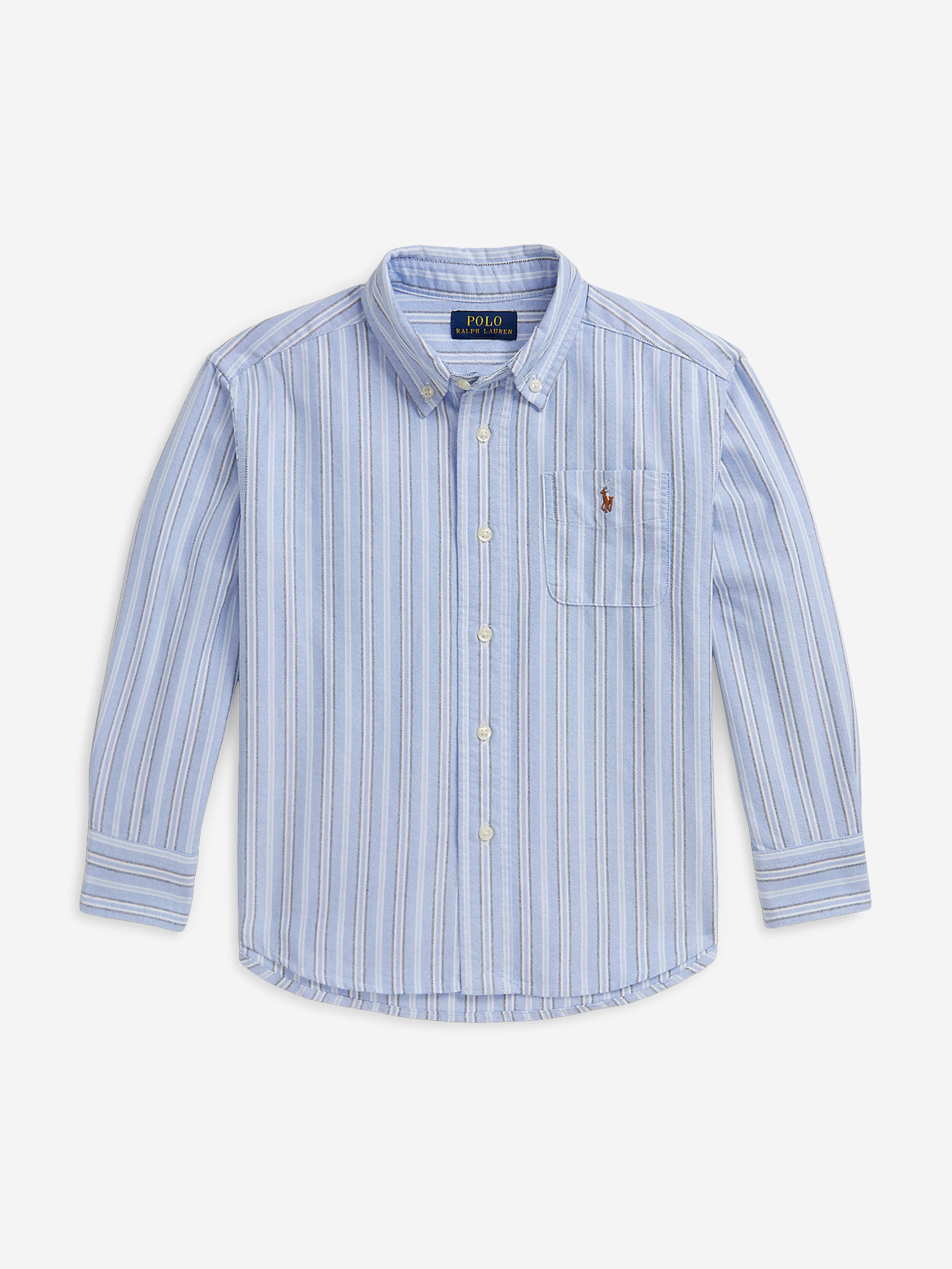 Boys Striped Oxford Shirt in Blue