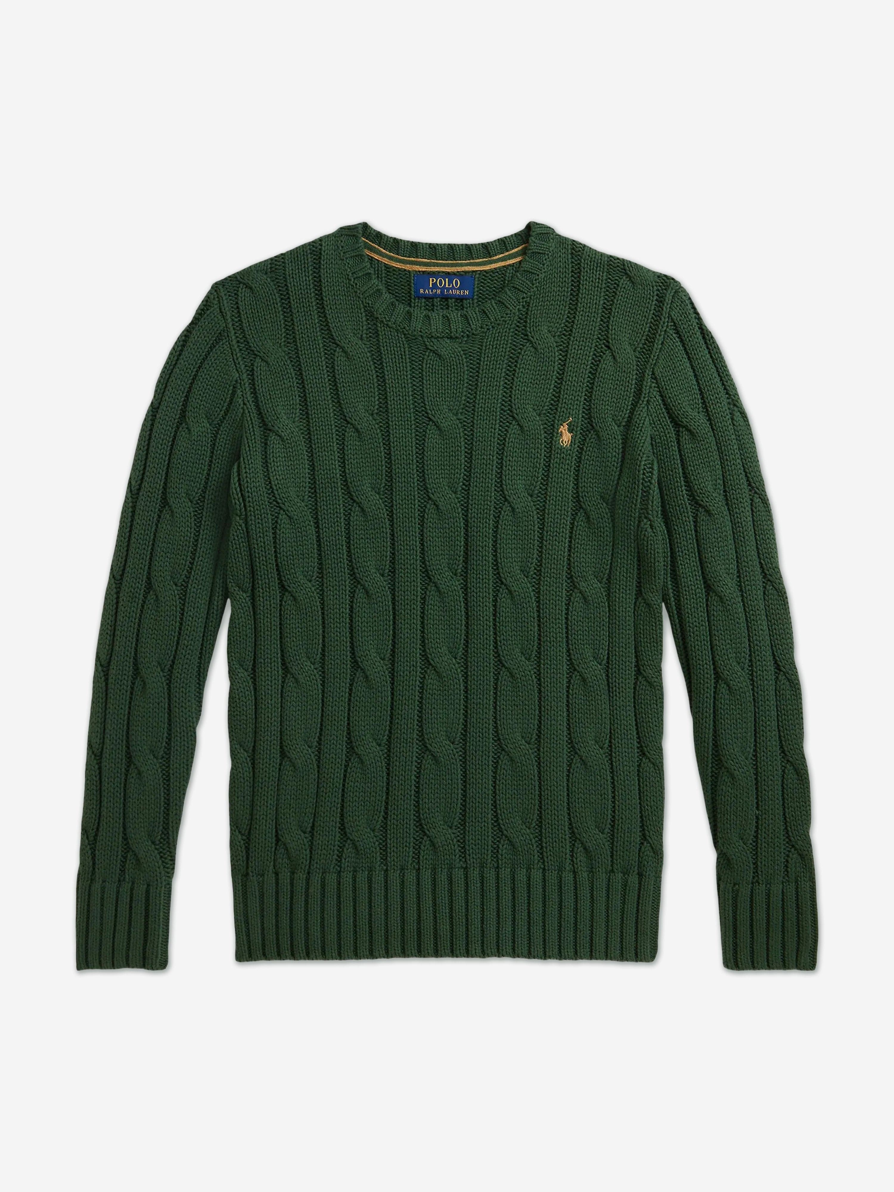 Boys Cable Knit Jumper in Green
