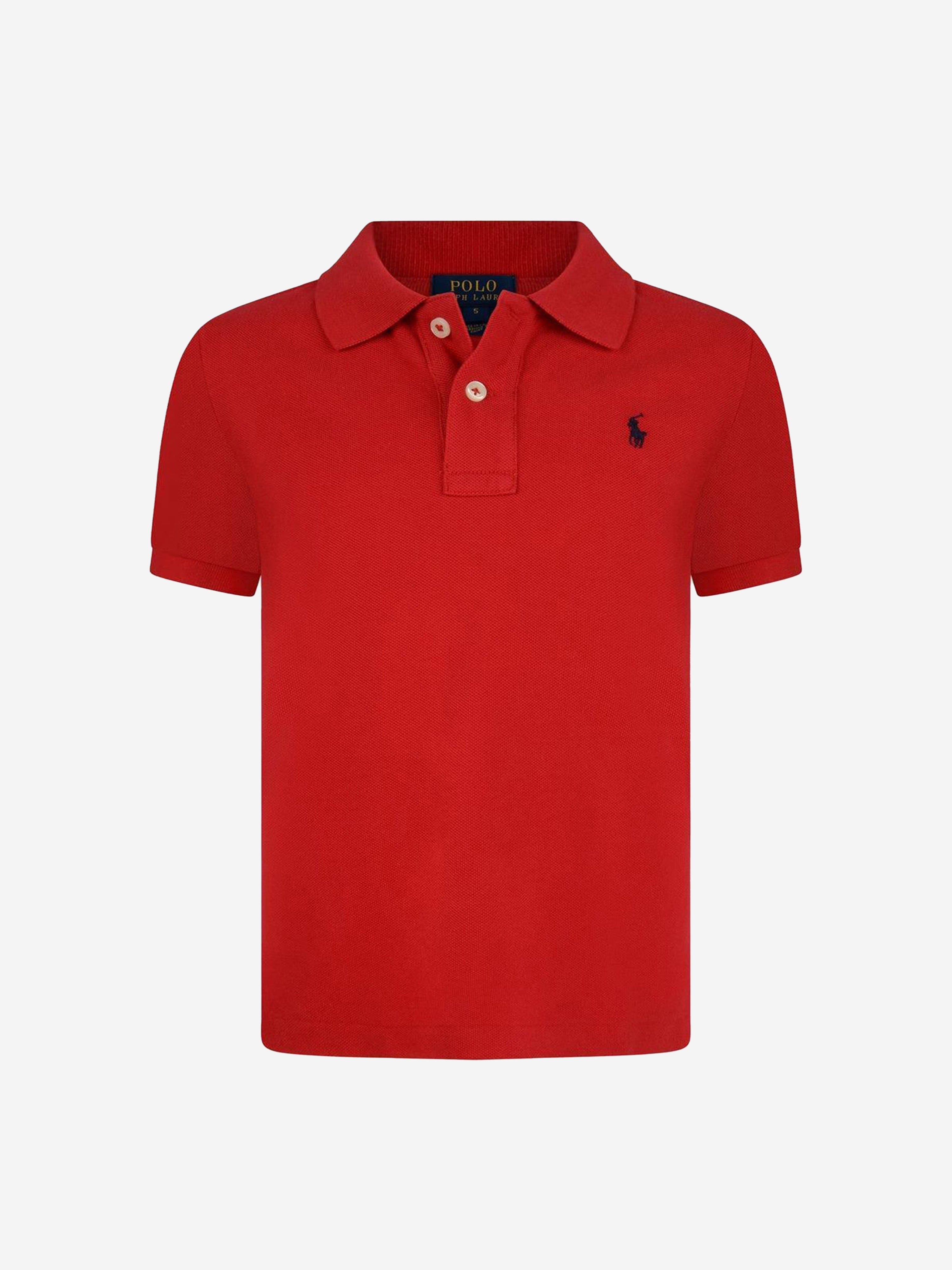 Boys Cotton Polo Shirt in Red