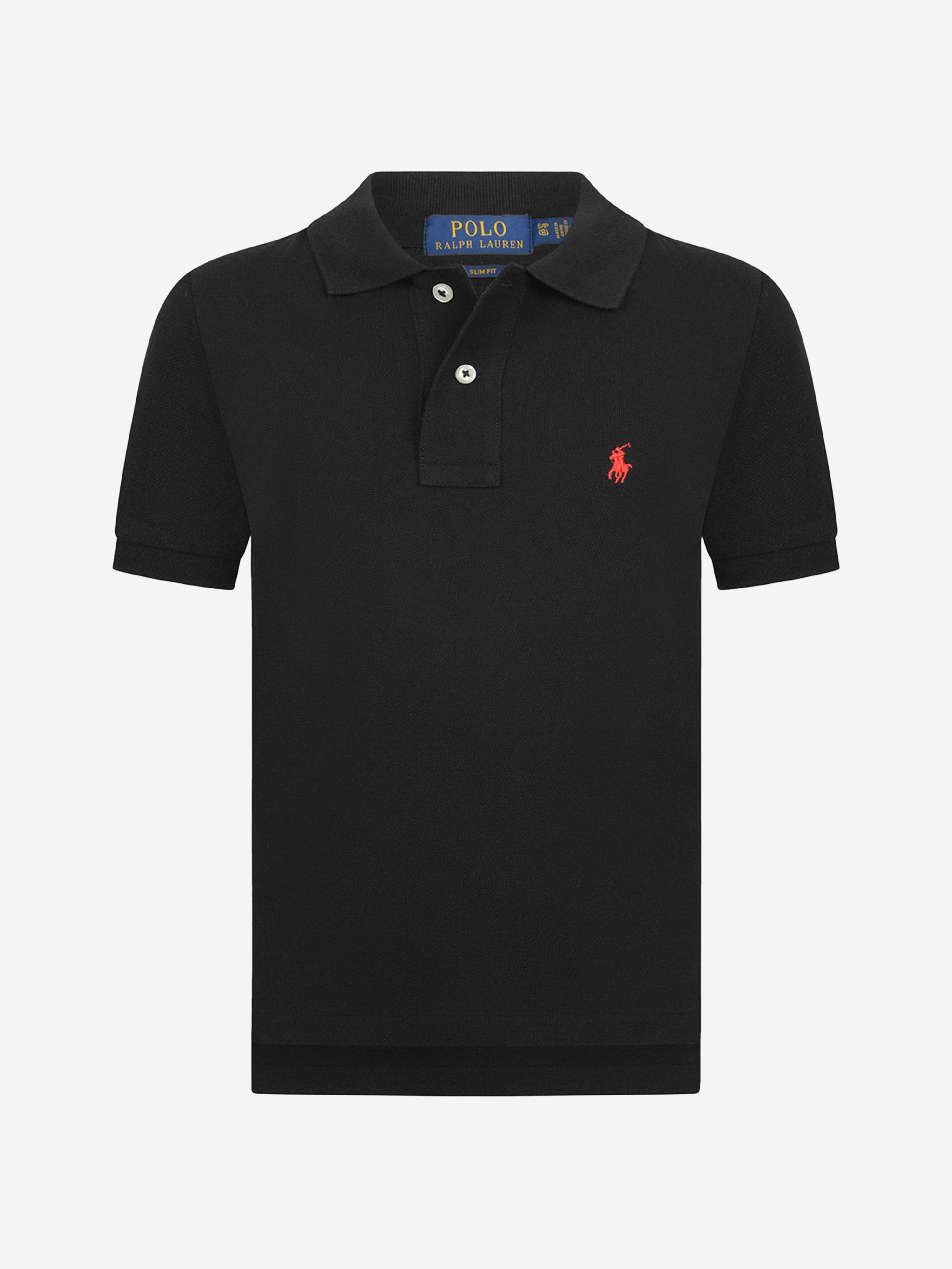 Boys Custom Fit Polo Shirt in Black