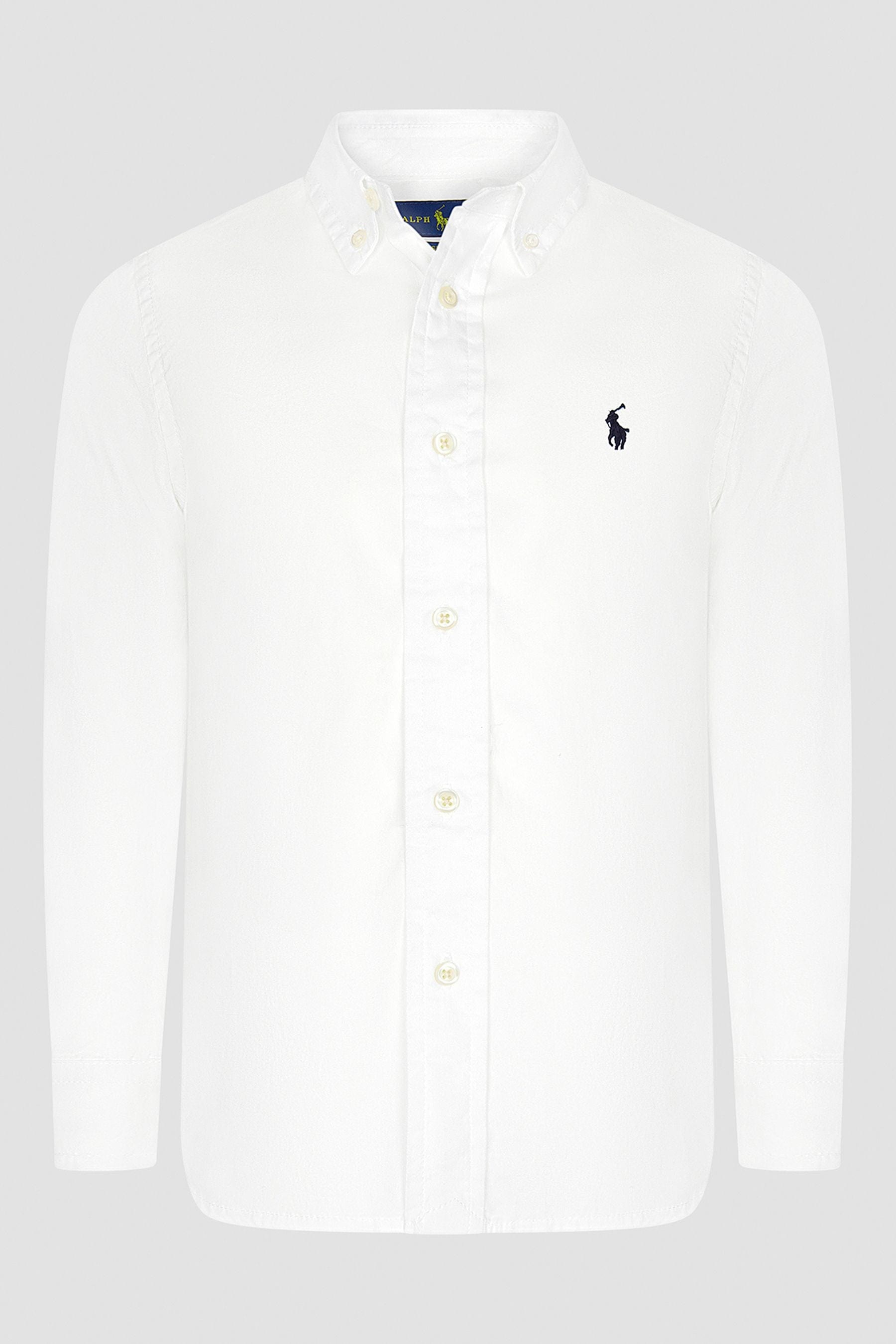 Boys Slim Fit Oxford Shirt in White