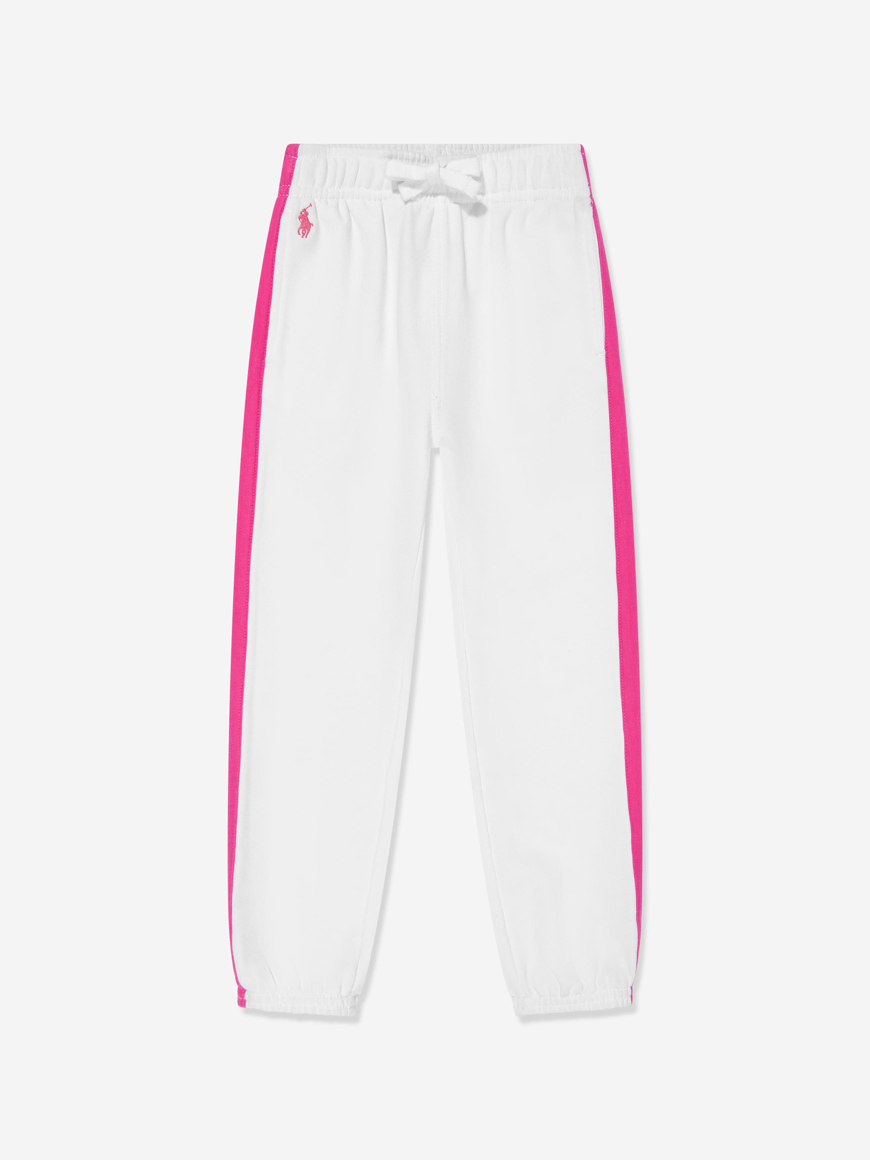 Ralph Lauren Girls Side Stripe Joggers in White