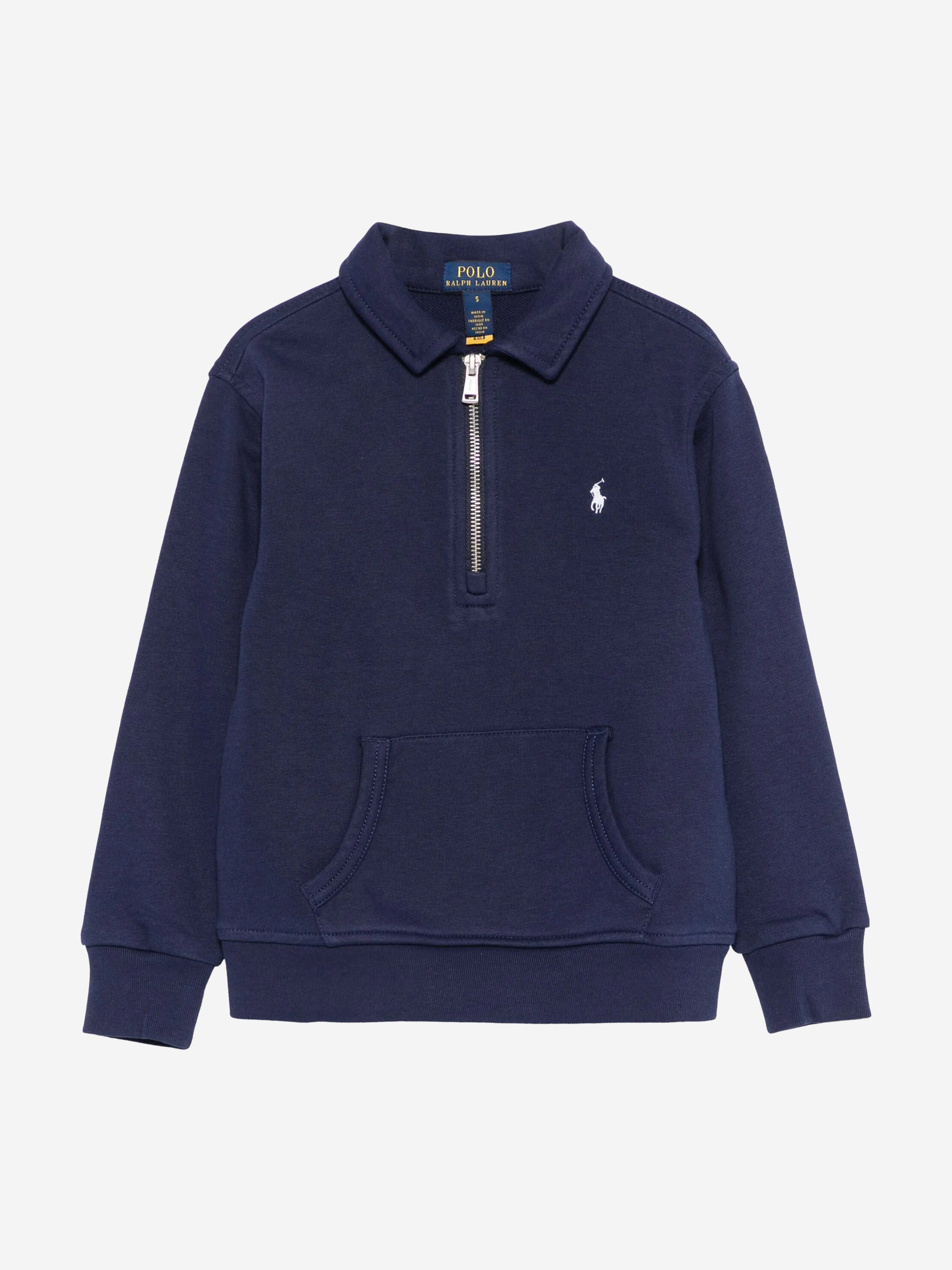 Ralph Lauren Boys Half Zip Sweatshirt in Navy