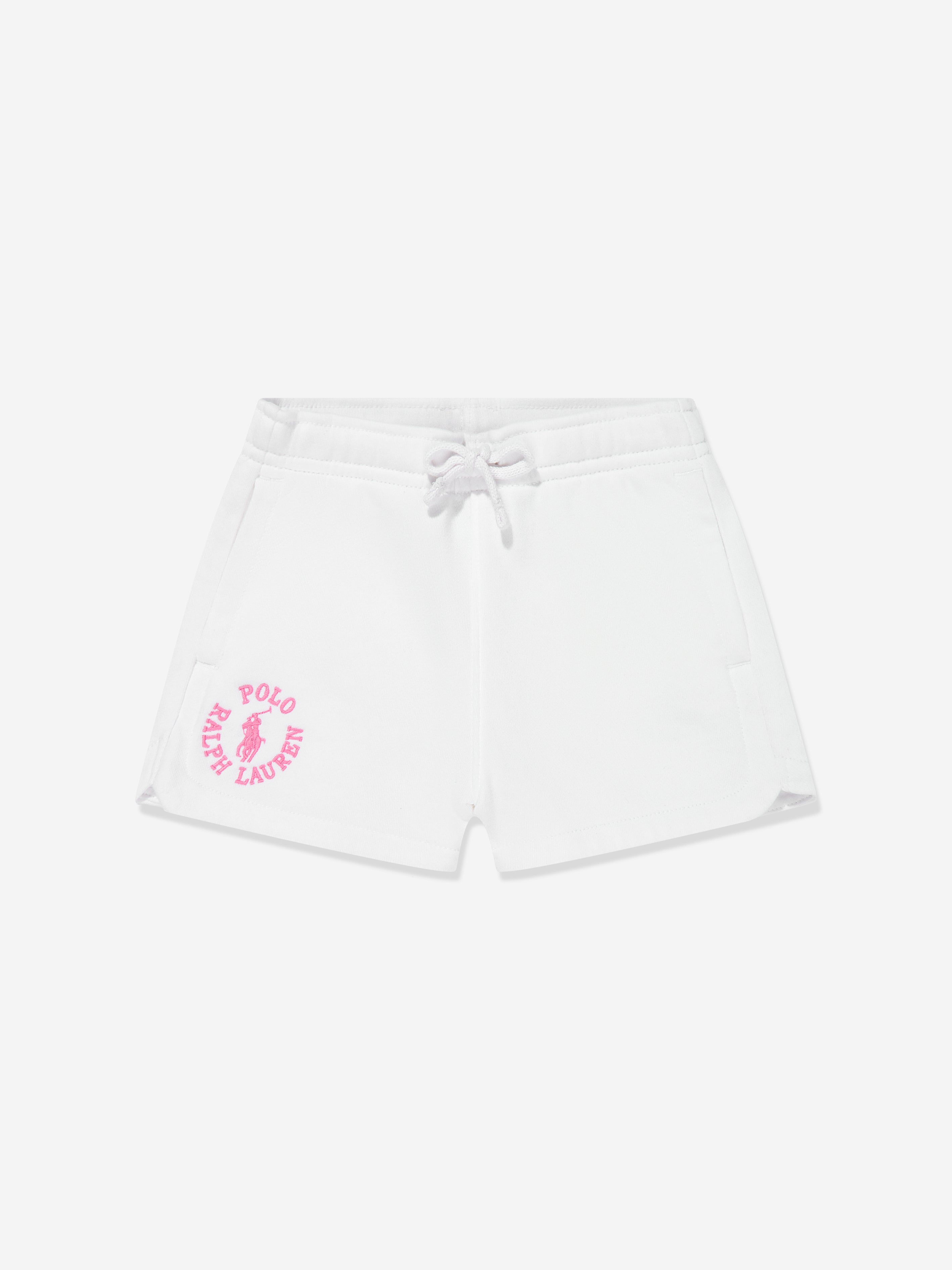 Ralph Lauren Girls Athletic Logo Shorts in White