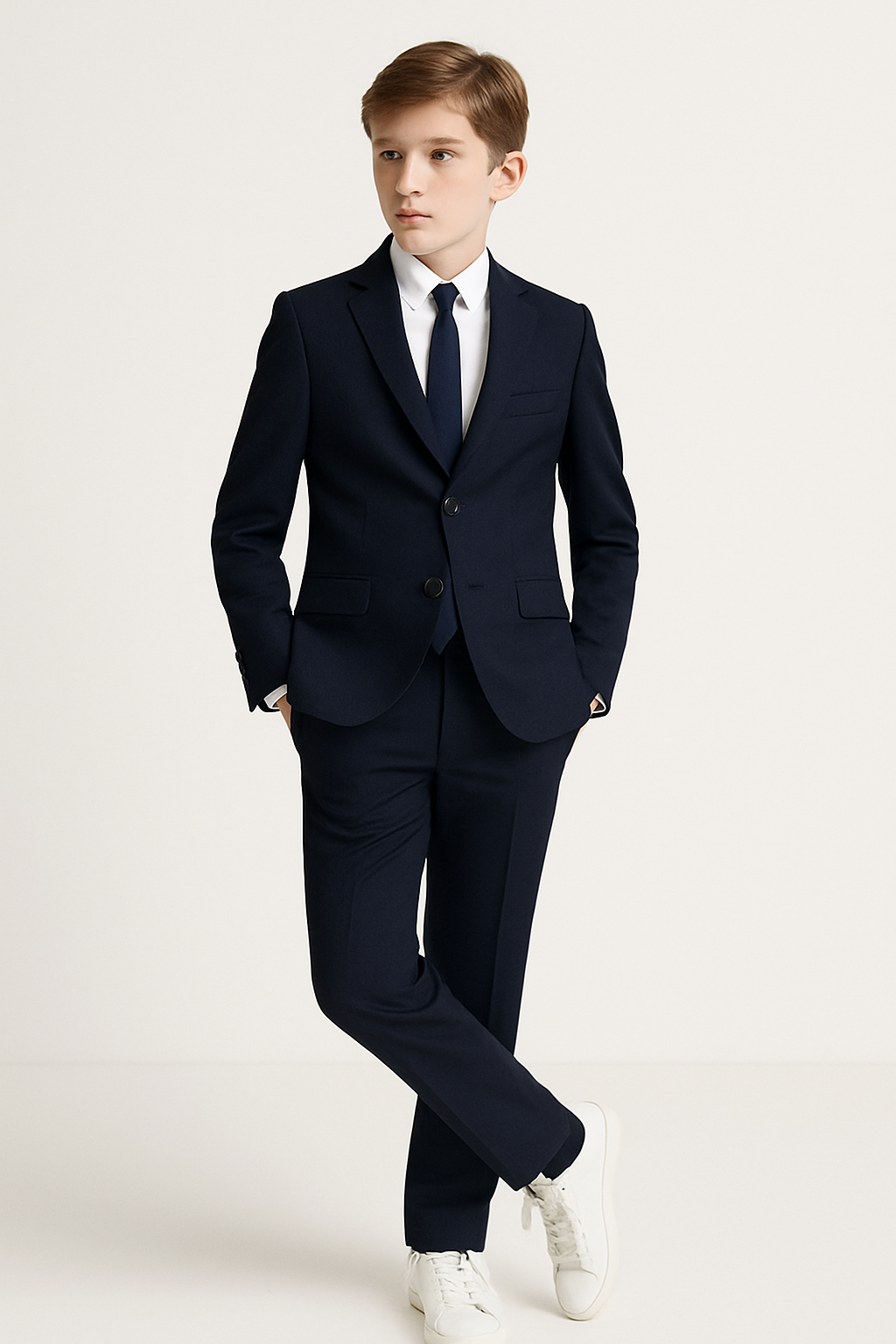 Ralph Lauren Boys Fine Tailoring Navy Wool Twill Suit