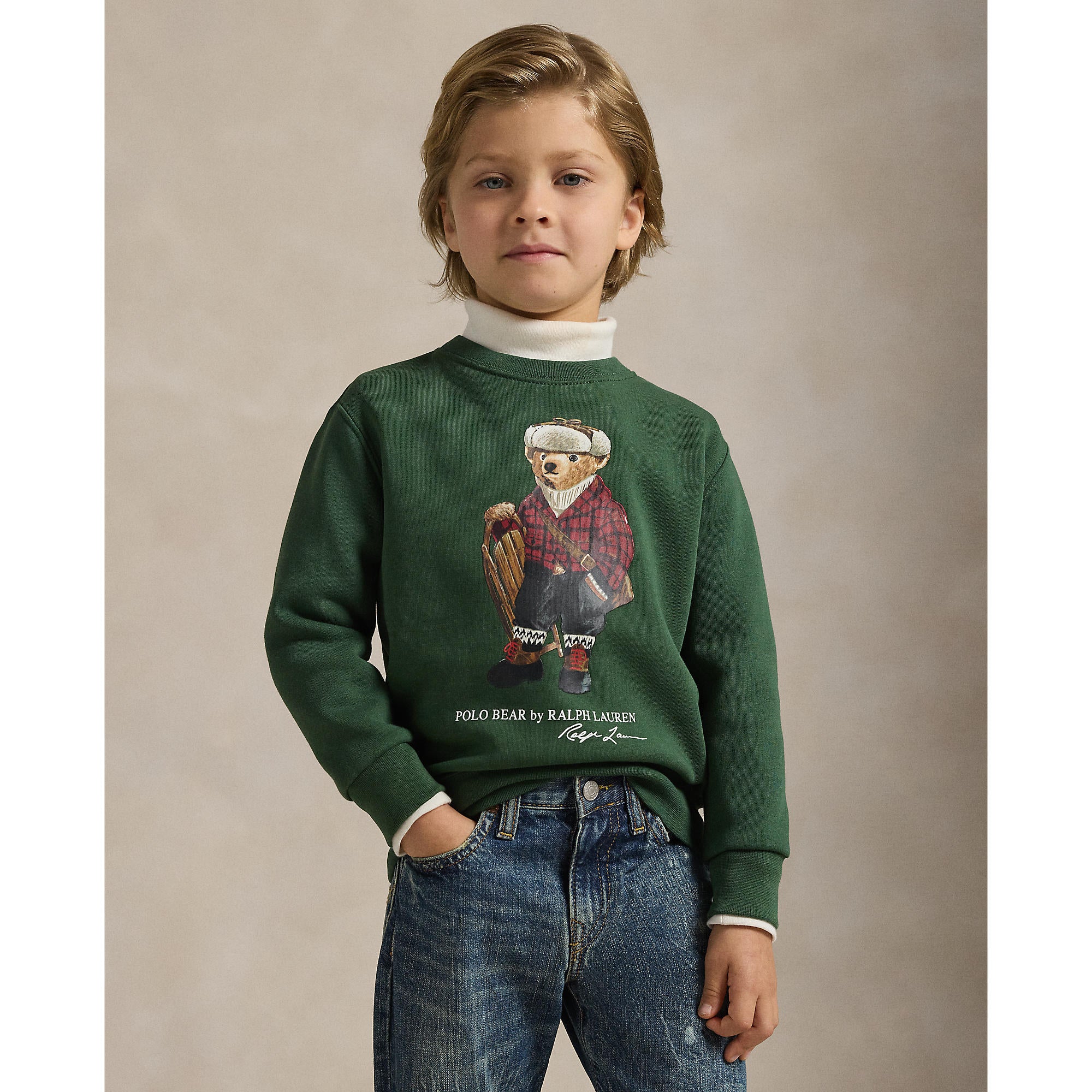 Polo Ralph Lauren Little Boys Polo Bear Winter Sweatshirt