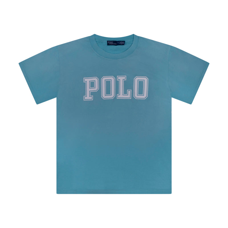 Ralph Lauren T-Shirt with Crest Polo Logo Aqua Women's