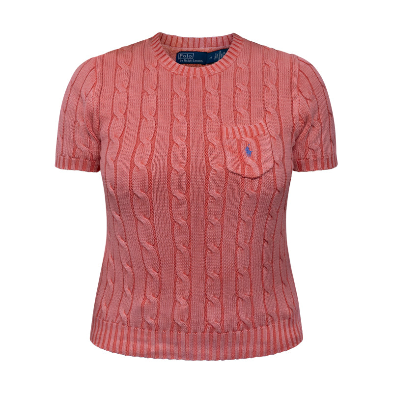 Ralph Lauren Polo Cotton Cable Short Sleeve Jumper Women's