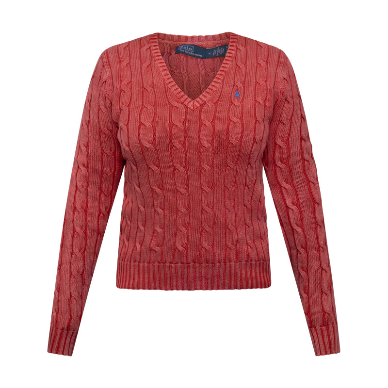 Ralph Lauren Polo Cable-Knit V-Neck Jumper Women's