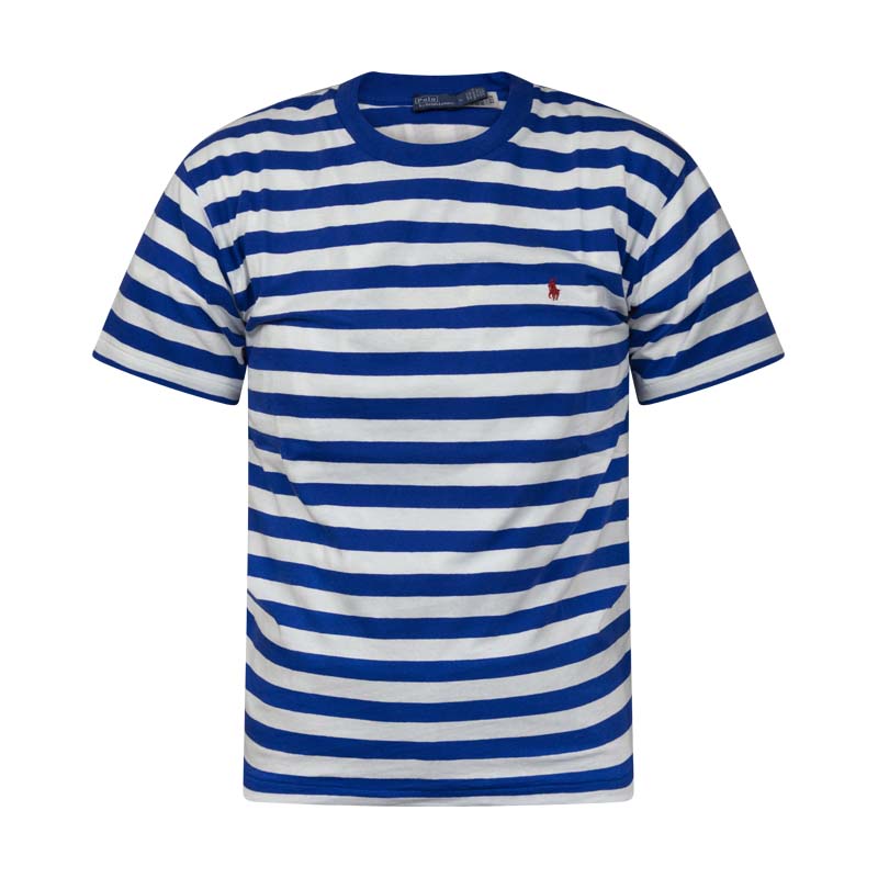 Ralph Lauren Polo Cotton Jersey Crewneck T-Shirt Blue & White Women's