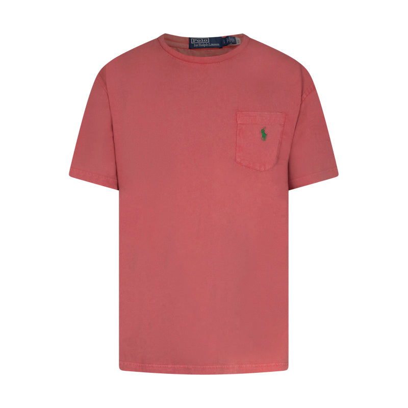 Ralph Lauren Polo Classic Fit Cotton-Linen Pocket T-Shirt Red