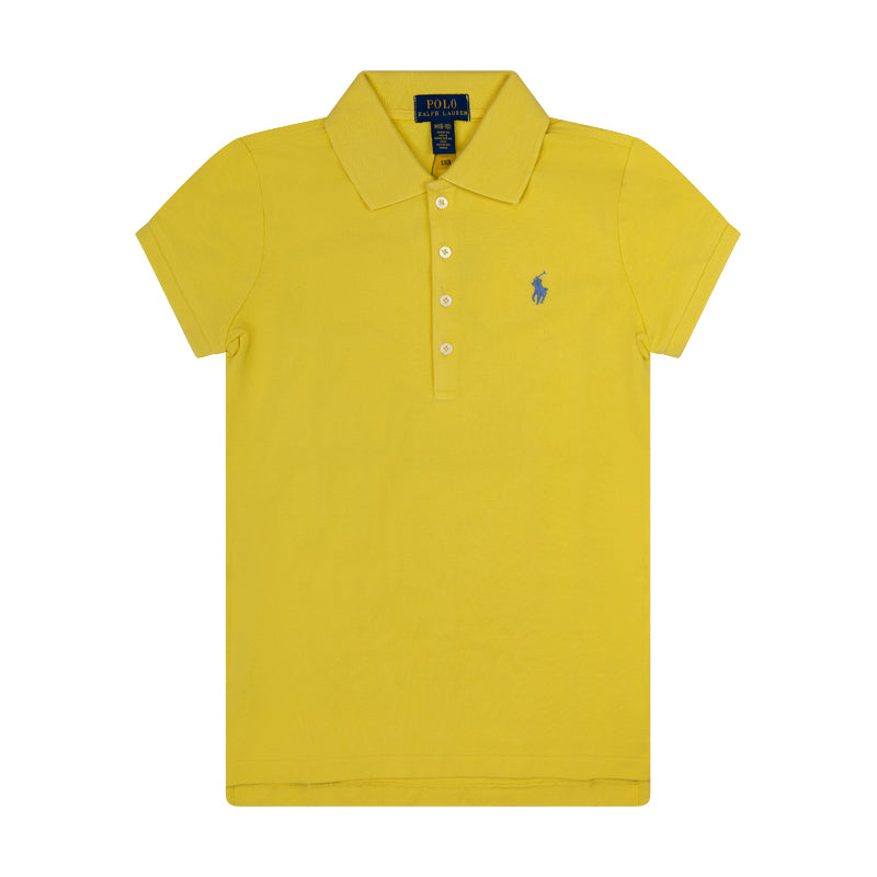 Ralph Lauren Polo Stretch Mesh Girls Polo Shirt Yellow