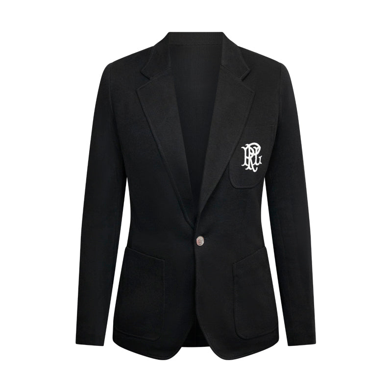 Ralph Lauren Polo Double-Knit Jacquard Blazer Black Women's