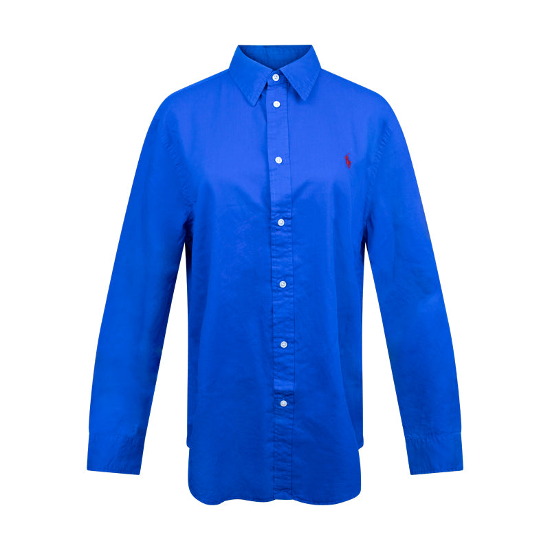 Ralph Lauren Relaxed Fit Cotton Blouse Shirt Blue Women's