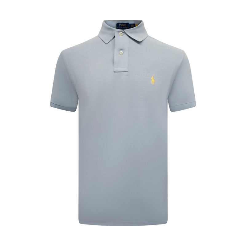 Ralph Lauren Polo Men's Custom Slim Fit Mesh Polo Shirt Blue/Yellow