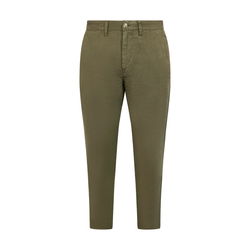 Ralph Lauren Polo Straight Fit Linen Cotton Trousers Green Men's
