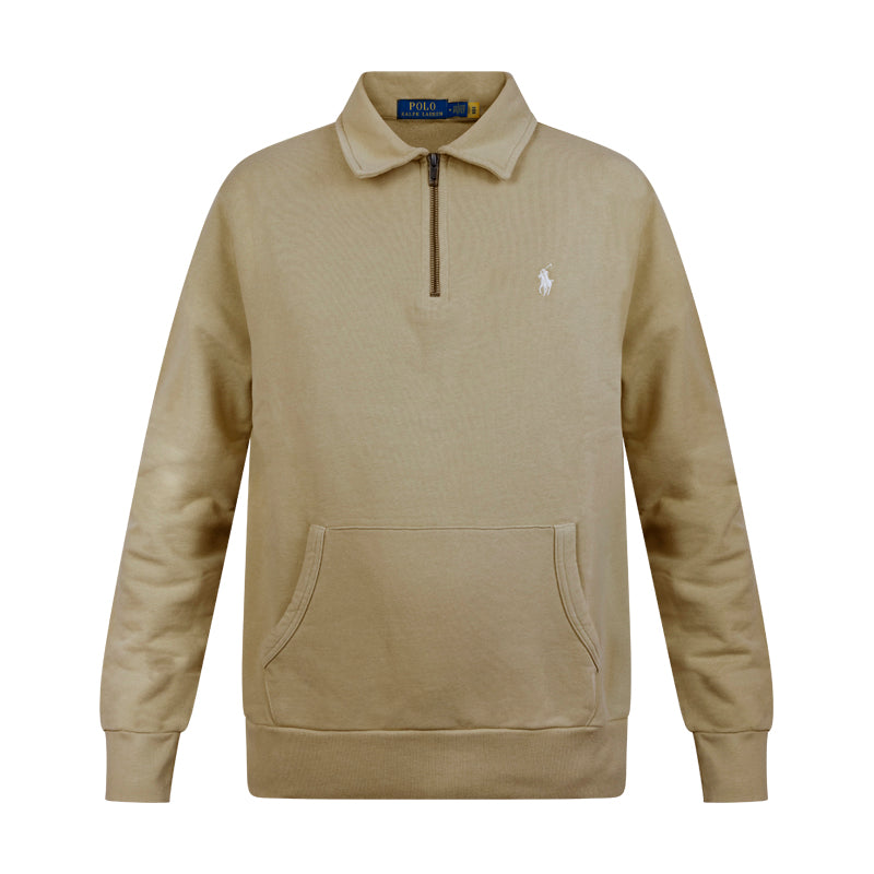 Ralph Lauren Polo Quarter-Zip Sweatshirt Beige Men's