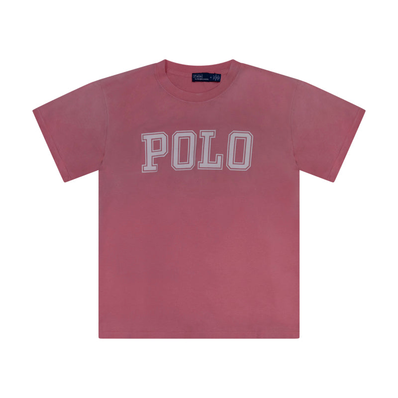 Ralph Lauren T-Shirt with Crest Polo Logo Pink Women's