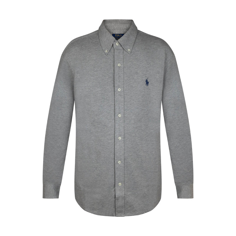 Ralph Lauren Polo Pique Oxford Shirt Grey Heather - Men's