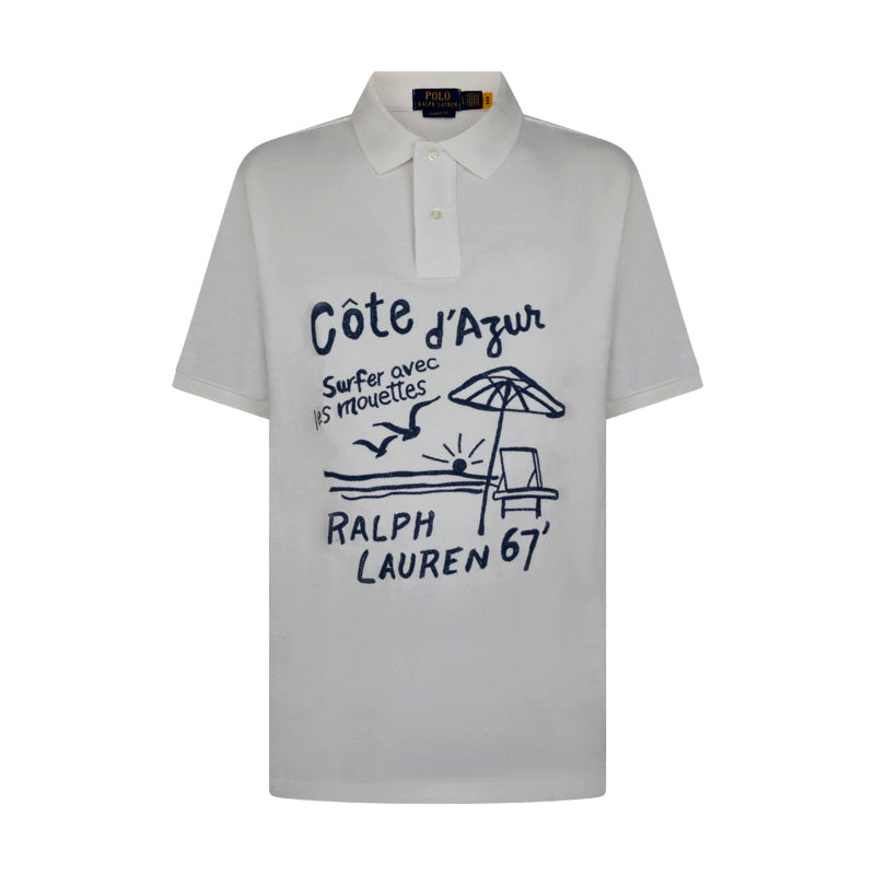 Ralph Lauren Polo Classic Fit Surfer Mesh Polo Shirt White - Mens